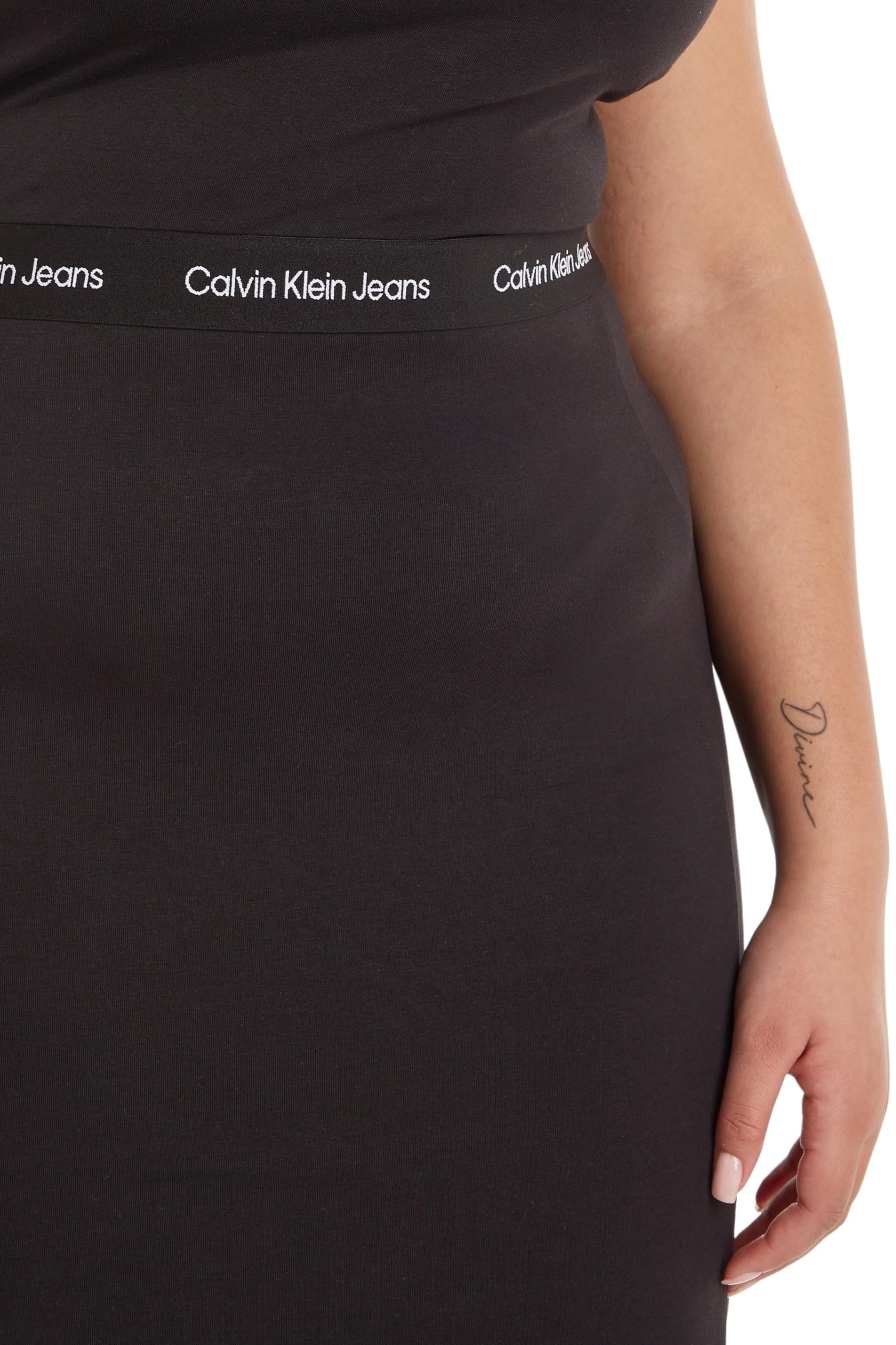 Calvin Klein Logo Elastic Strappy Dress J20j219644 Robes évasées Femme