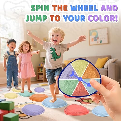 Miniatura 13 de makarci Stepping Stones para niños, 6 piezas de juguetes sensoriales para niños pequeños, coordinación y habilidades motoras para jugar