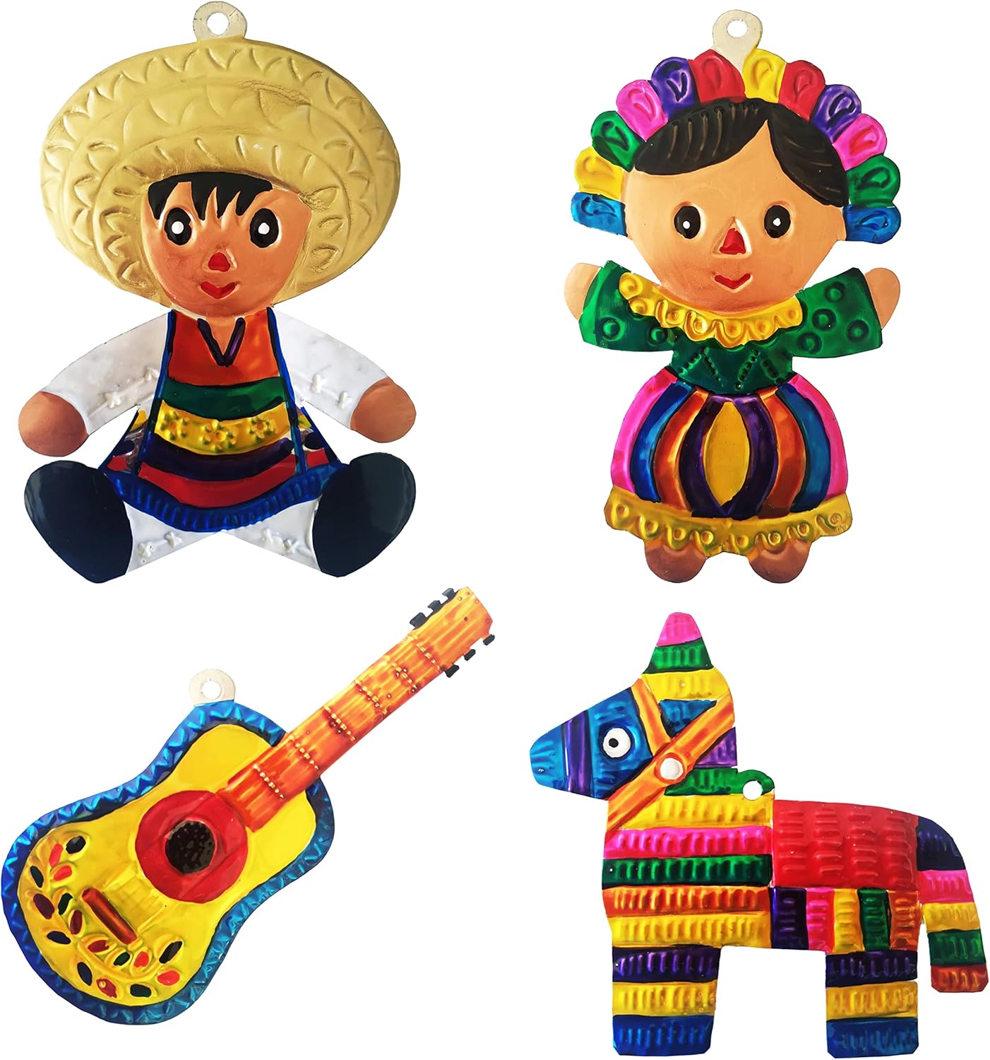Yani's Gifts - Adornos de lata mexicana, arte mexicano (juego de 4 ...