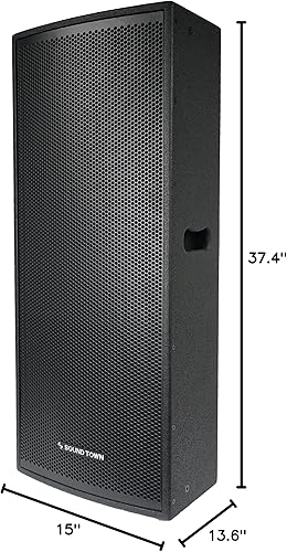 Miniatura 6 de Sound Town CARME Series Dual 12 pulgadas 1200W Altavoz profesional PA DJ de 2 vías, negro con controlador de compresión, madera contrachapada
