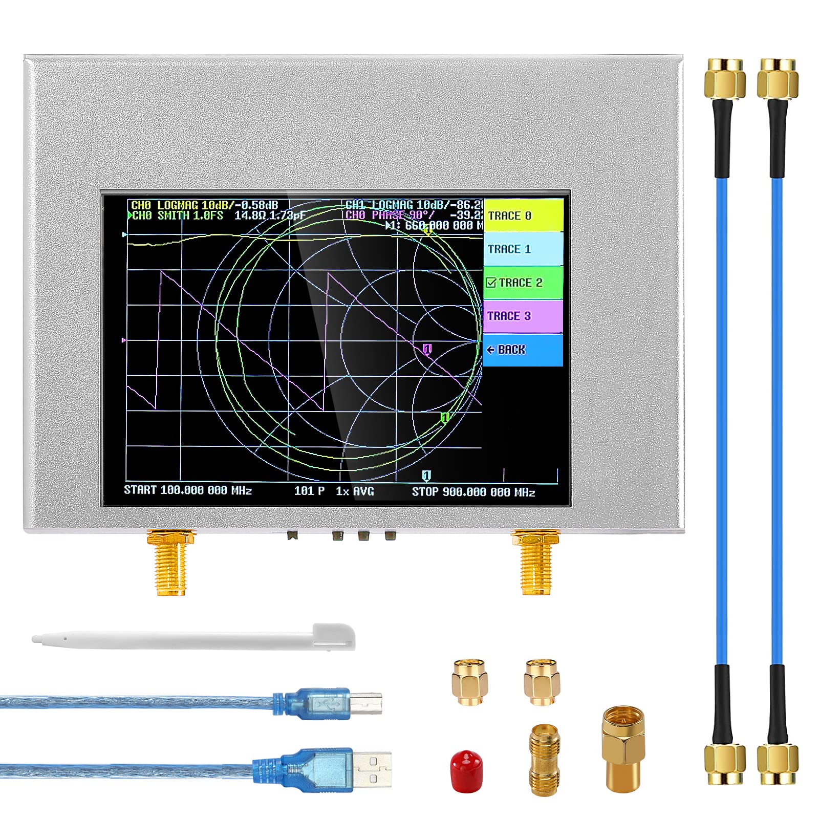Buy NanoVNA V2 Plus4 50KHz4GHz Vector Network Analyzer, SeeSii 4 Inch