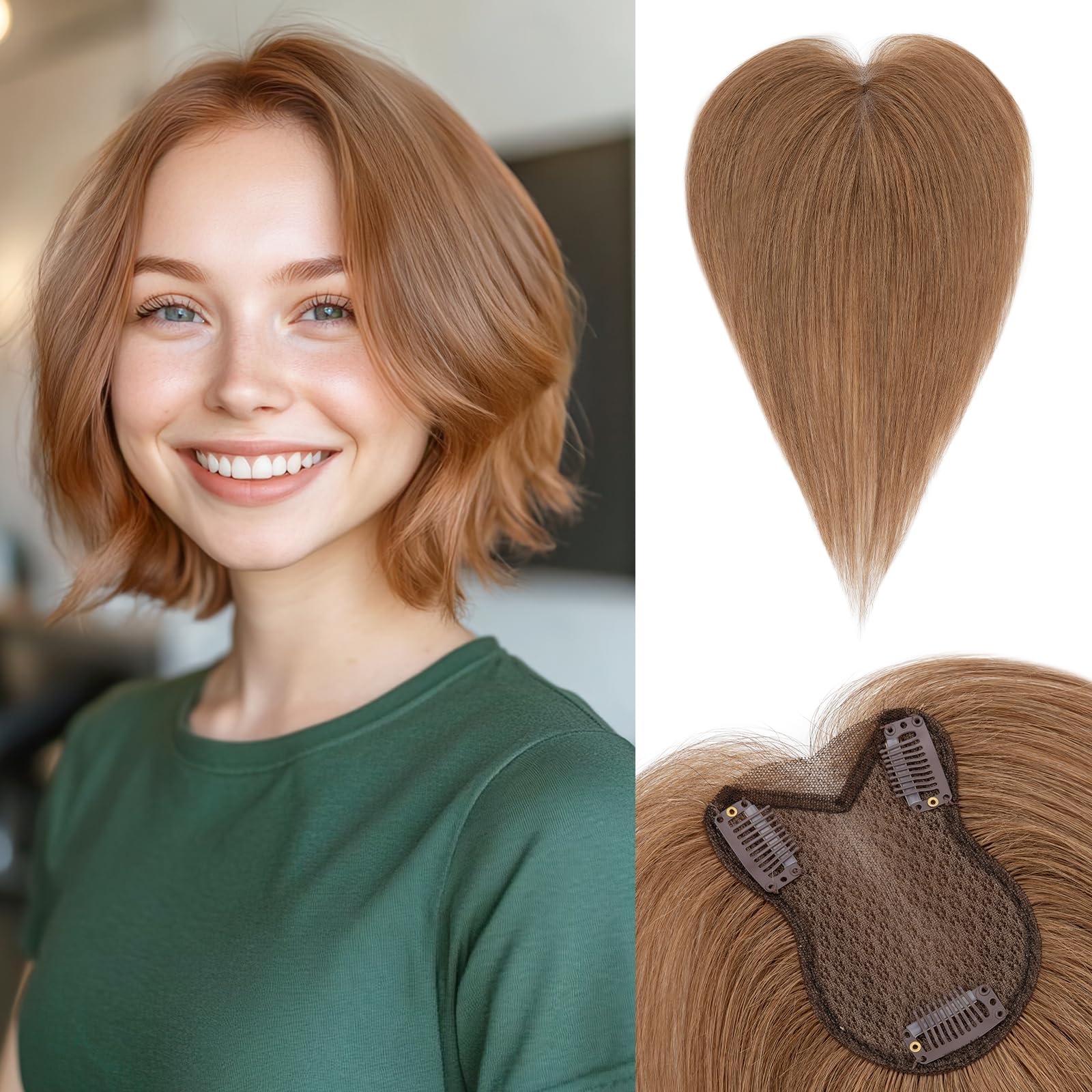 SEGOHAIR Hair Toppers for Women Human Hair Double-Layer Hand-Stitched 360°3D Coverage Lightweight