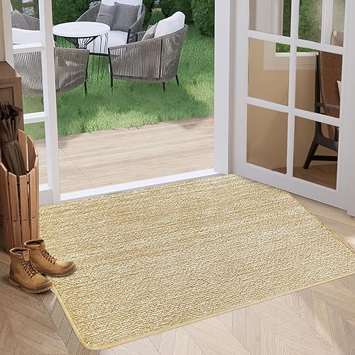 REFETONE Tapete para interiores, tapete para puerta delantera, 32 x 48 pulgadas, parte trasera de goma absorbente, antideslizante, lavable a
