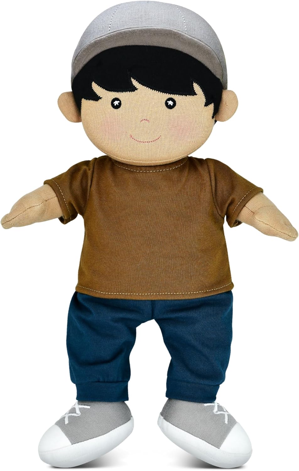 Apple Park Kids 12.5" Soft Baby Doll | Non-Toxic, Corn-Fiber Filled, Hypoallergenic, 100% Organic Cotton | Baby Doll (Grady)