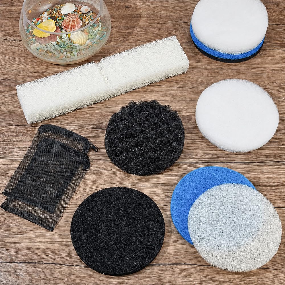 OLYCRAFT 20pcs kit de Remplacement de Supports filtreux Compatible avec Fluval Fx4 Fx5 Fx6 Inclus Filtre réservoir à Poisson 3 Couleurs Bloc Coton Charbon Actif pour Une Purification optimale l’Eau