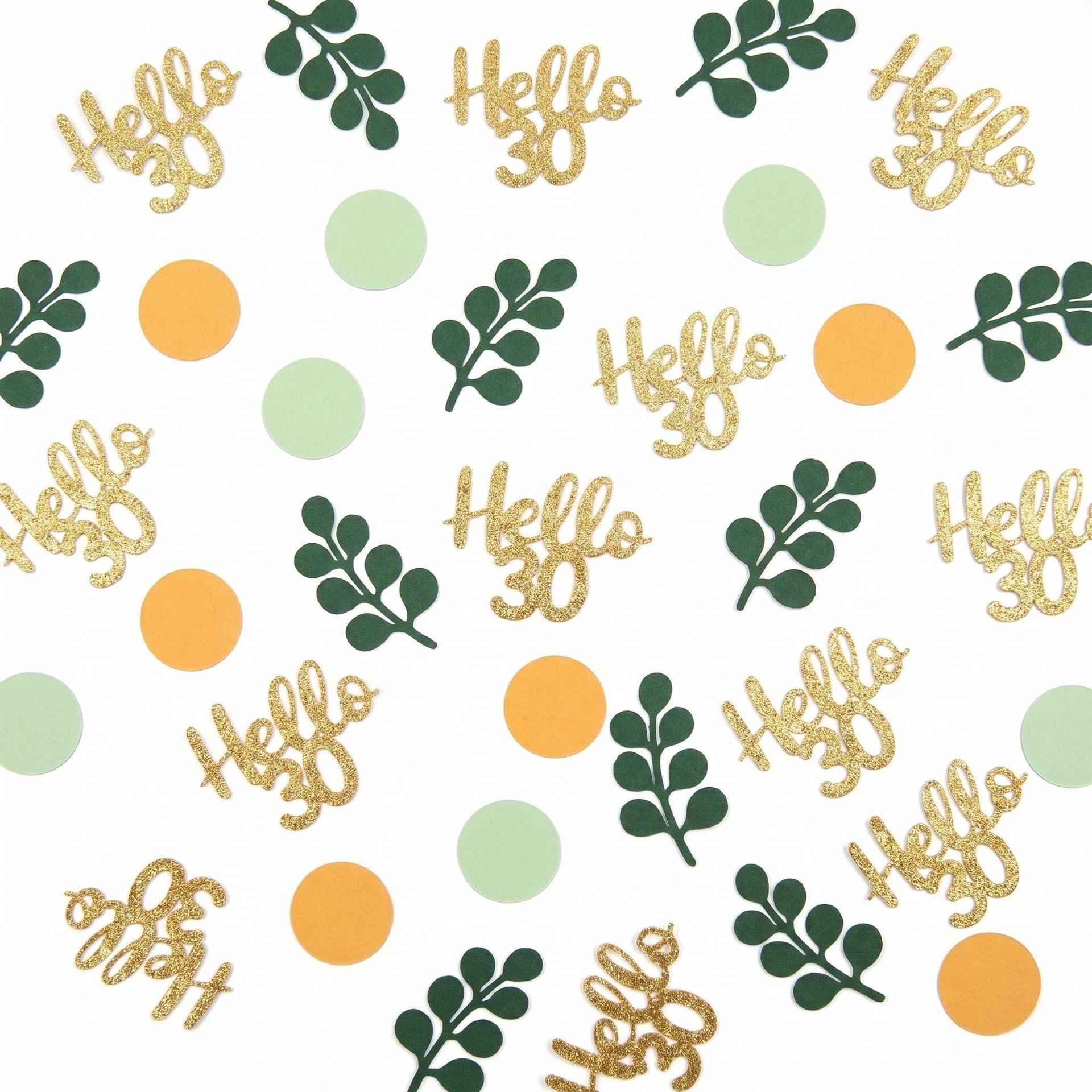 Happy 30th Birthday Confetti 30th Anniversary Glitter Foil Thirty Table Decoration Sequins for 30 Years Birthday Table Confetti Party Decoration Gold Green