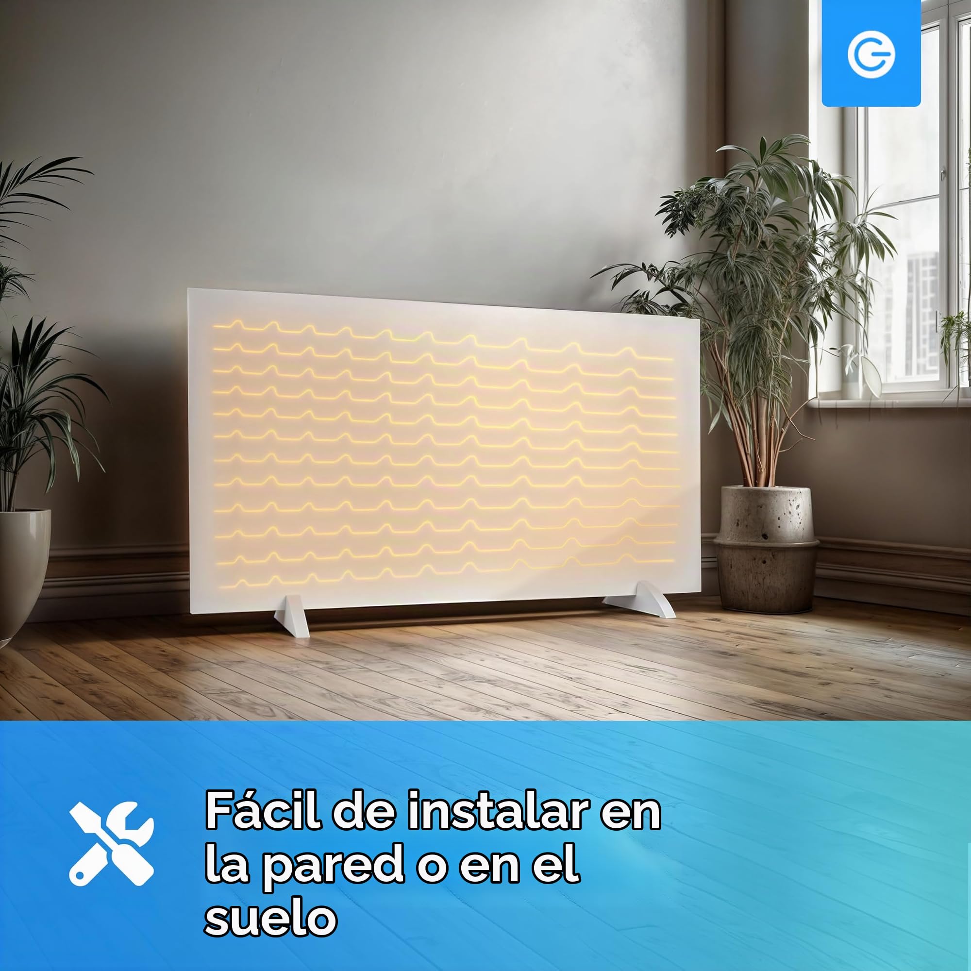 Silvergear® Calefacción Infrarroja Premium | Panel Calefactor 420W con Control WiFi | Protección Contra Sobrecalentamiento | Instalación en Pared o Independiente | Diseño Ecológico