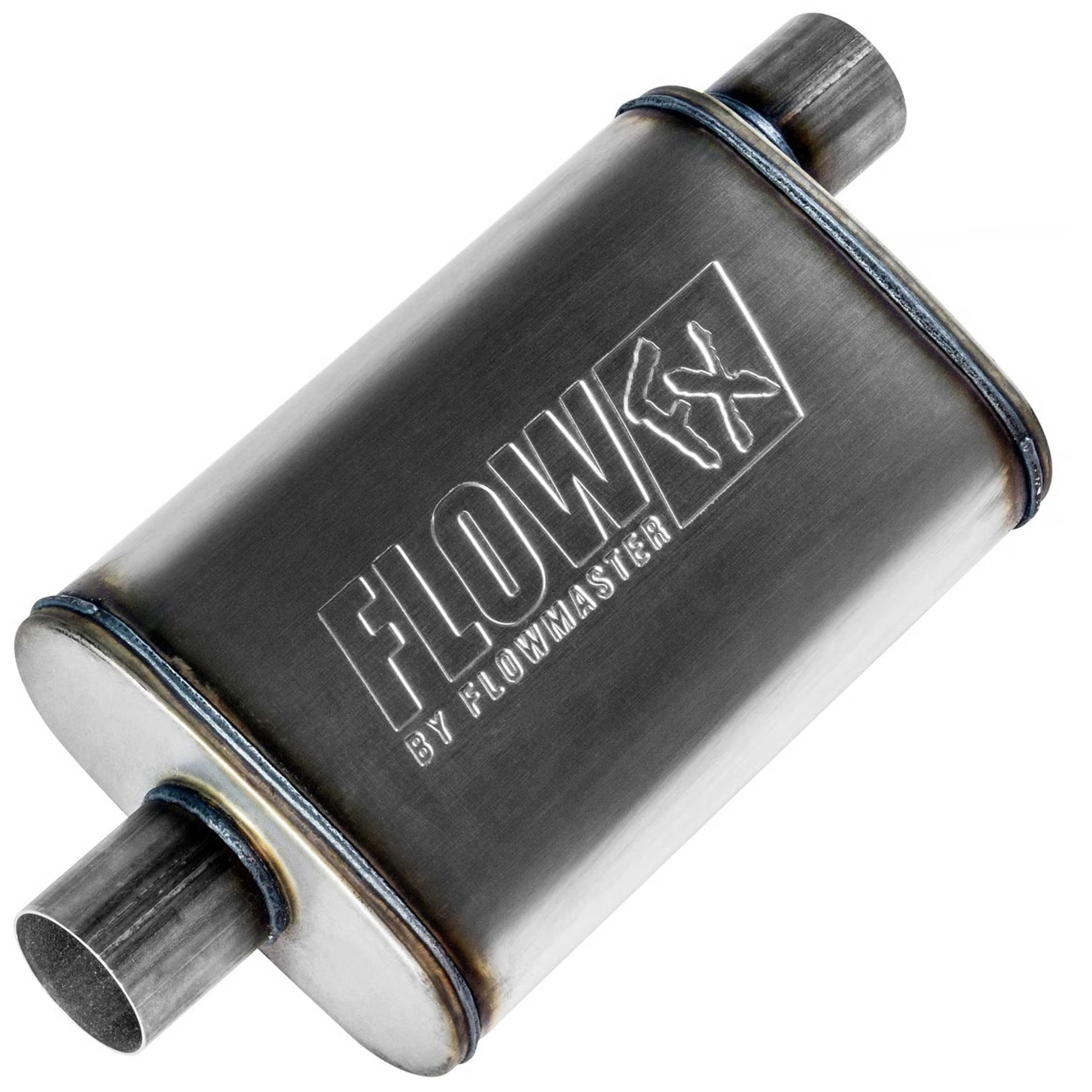 Flowmaster Flow FX Chambered Muffler – 2.50” Offset In / 2.50” Center Out – Moderate Sound – Stainless Steel – Affordable Performance for Modern Trucks, Muscle Cars & Daily Drivers (71226)