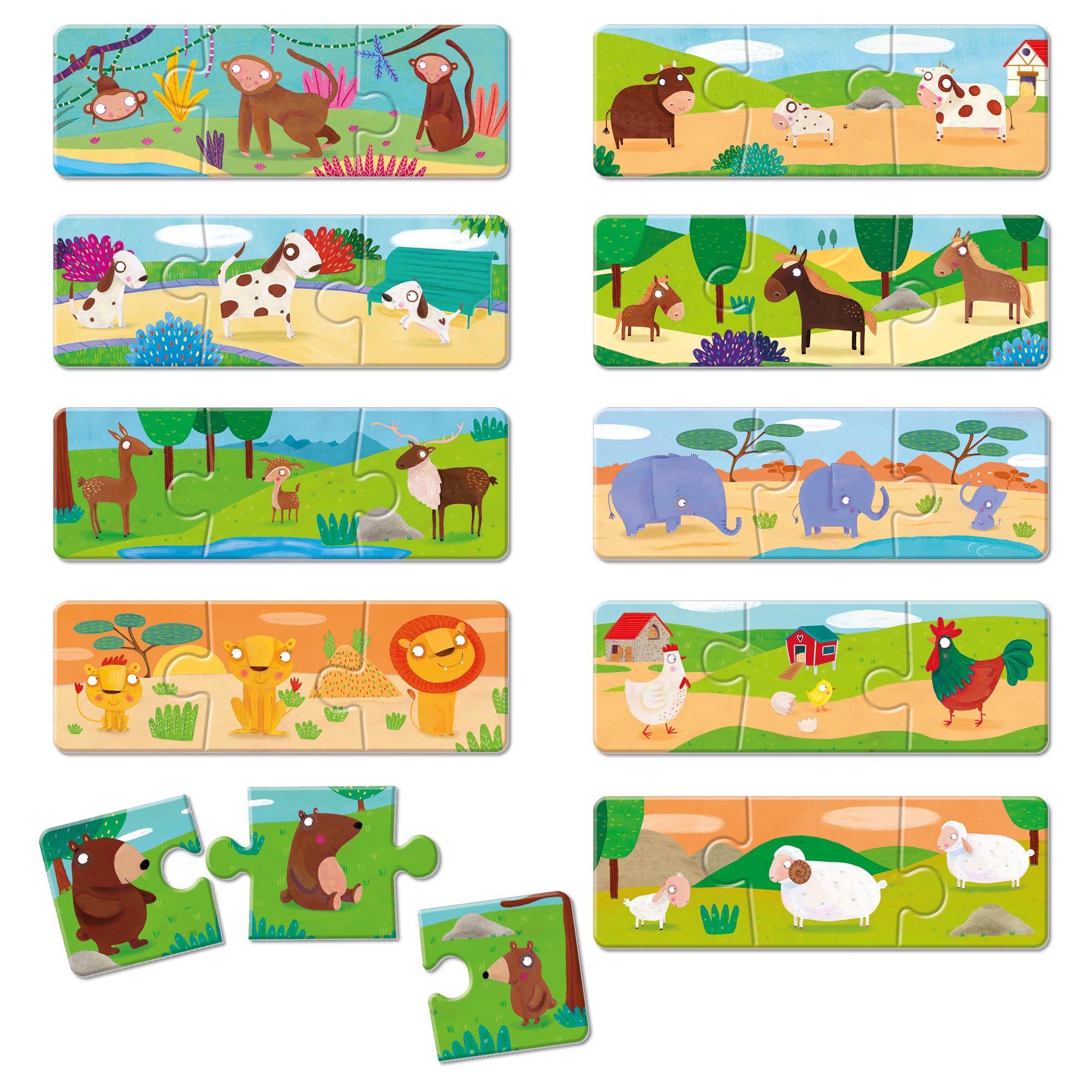 Ludattica | JUEGOS MONTESSORI | Trio Montessori: ¡Descubre las familias de animales con el método Montessori! | Juego educativo 3-5 años | Primeros rompecabezas | Made in Italy