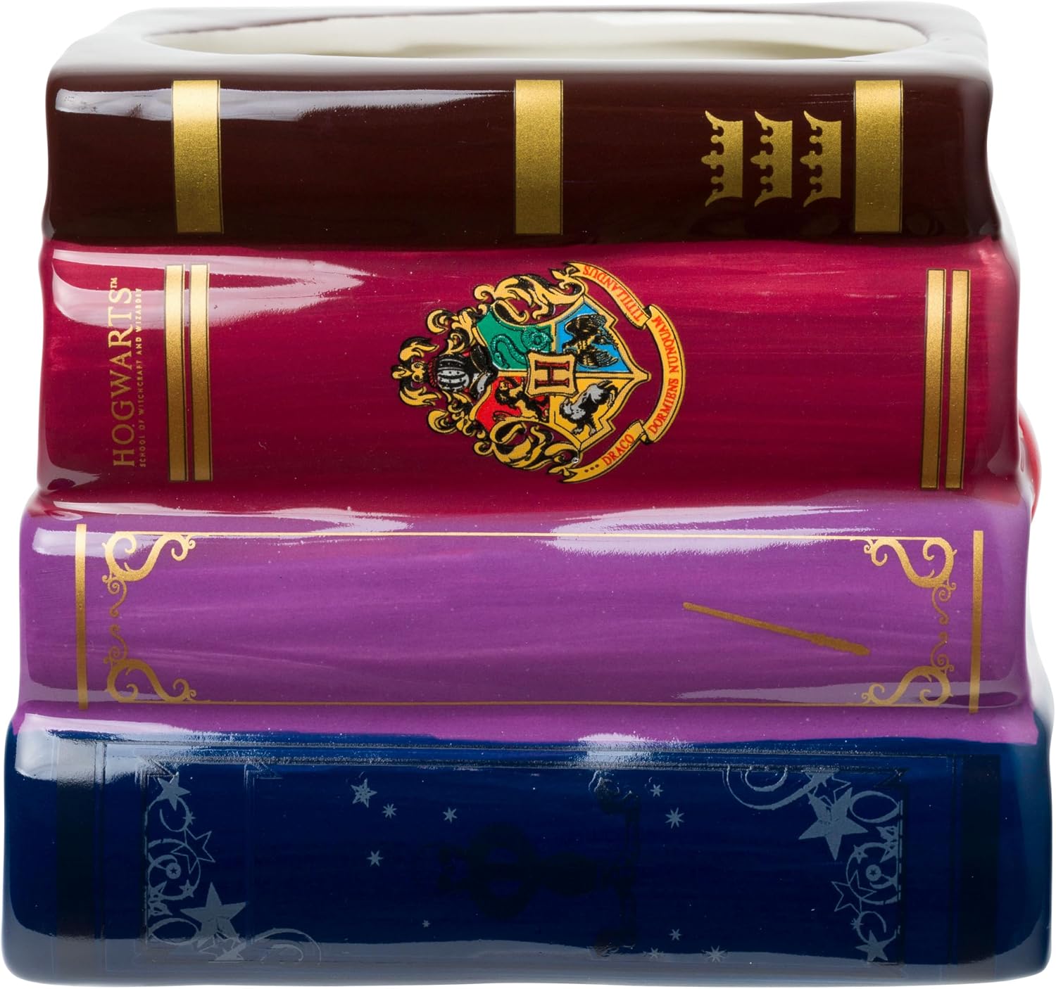 Silver Buffalo Harry Potter Book Stack Ceramic 3D Sculpted Mug, 20 Ounces