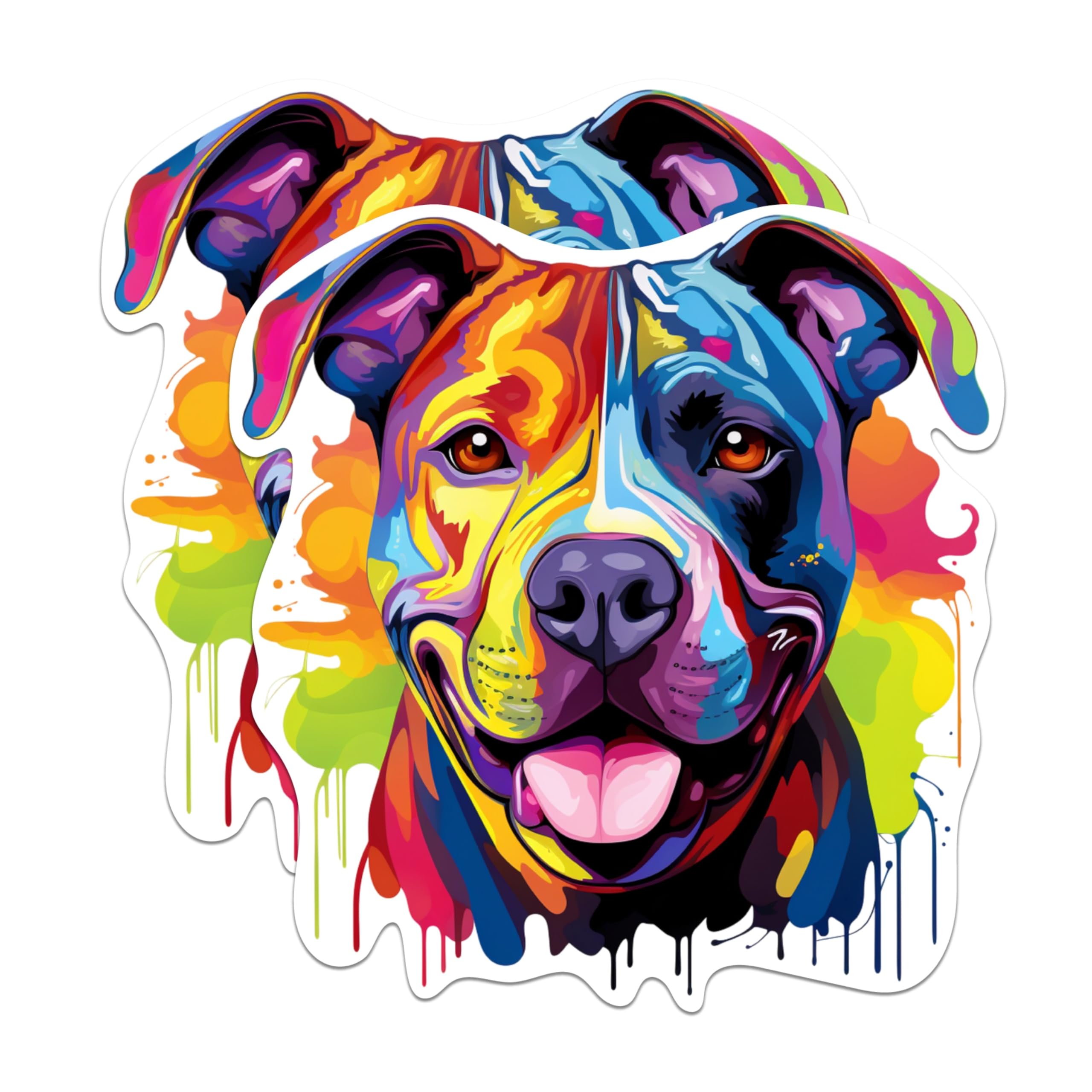 (2 Pack) American Staffordshire Terrier Dog Stickers - 5 Inches On Longest Side - Choose from Over 100 Dog Breeds - for Cars, Trucks, Skateboards, Laptops - Made in USA - BMCS1754