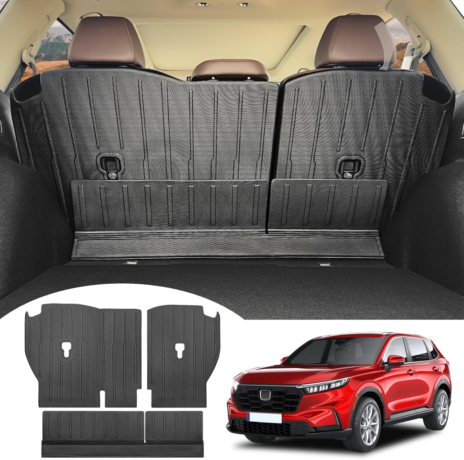 Backrest Mat for 2023 2024 2025 Honda CRV Hybrid Cargo Mat All Weather Rear Seat Back Cover Mat Cargo Liner for 2023-2025 Honda CR-V Accessories (Fit 23-25 Hybrid Upper Deck)