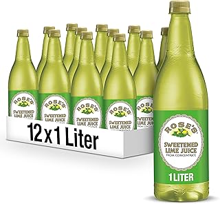 Rose's Sweetened Lime Juice, 1 L bottles (Pack of 12)