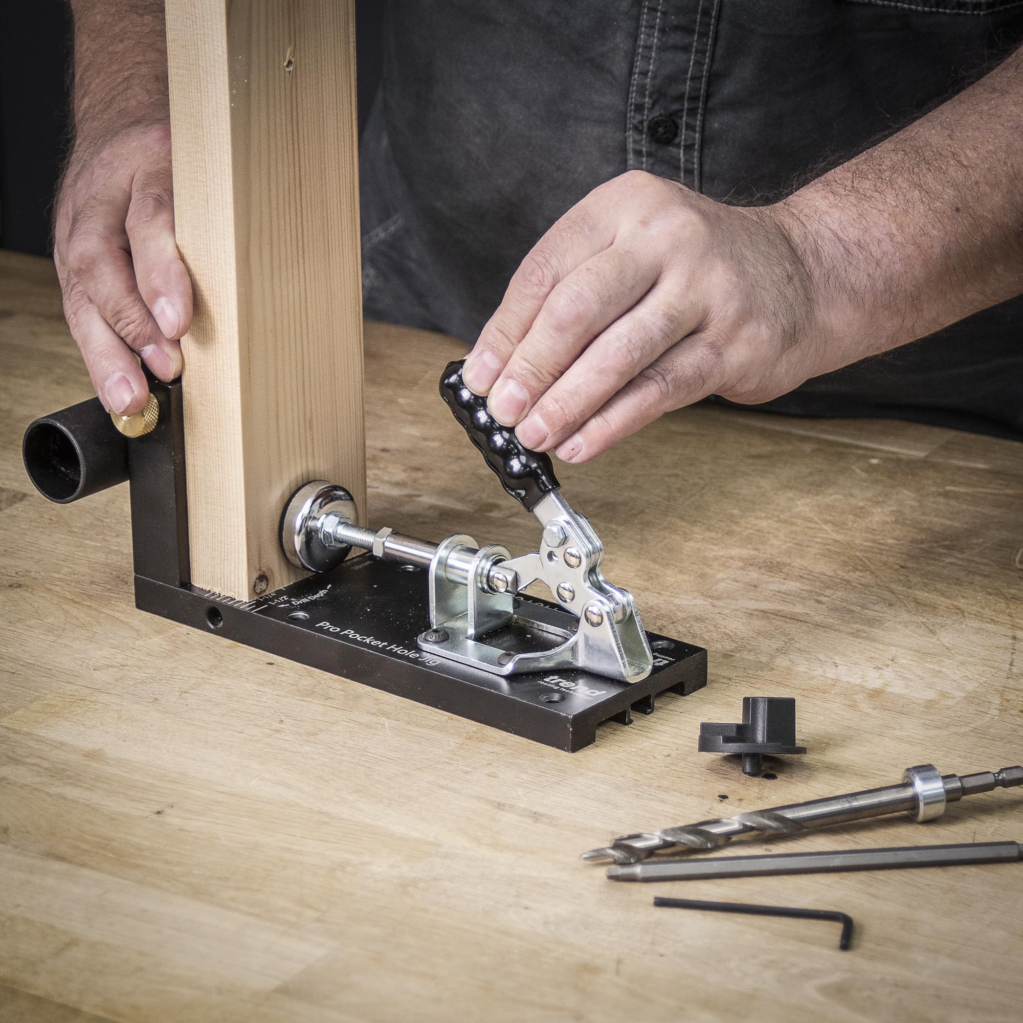 Trend Professional Pocket Jig Kit z torbą do przechowywania i 100 mieszanymi śrubami, PH/JIG/AK