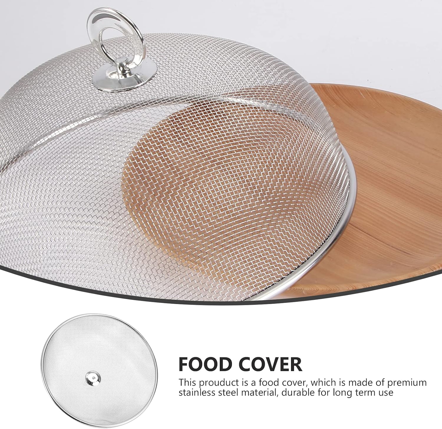 DOITOOL Foldable Stainless Steel Food Cover Tent 9.44 Inch Diameter Mesh Dome Protector for Home Kitchen Outdoor Picnics Bbq Parties