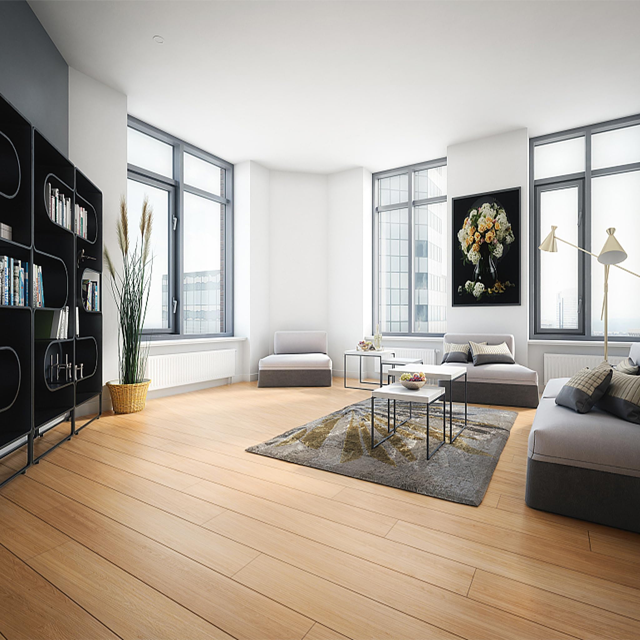 Acxin Rivestimento autoadesivo in PVC per pavimenti, set di 18 pezzi, in vinile effetto legno (marrone legno, 2,5 m²)