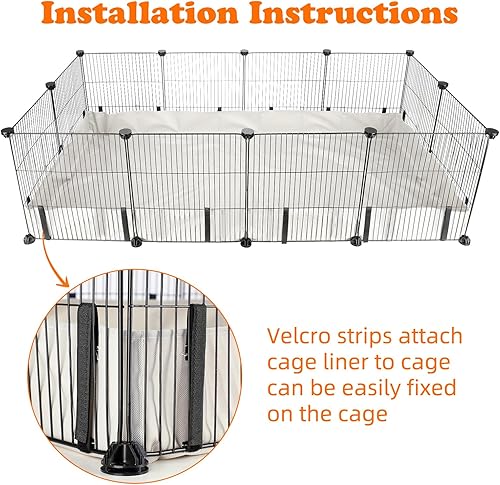 Miniatura 3 de Base de lona impermeable para conejillos de indias para hábitat de rejillas C y C, 48 x 24 pulgadas, base de forro lavable para conejillos de indias