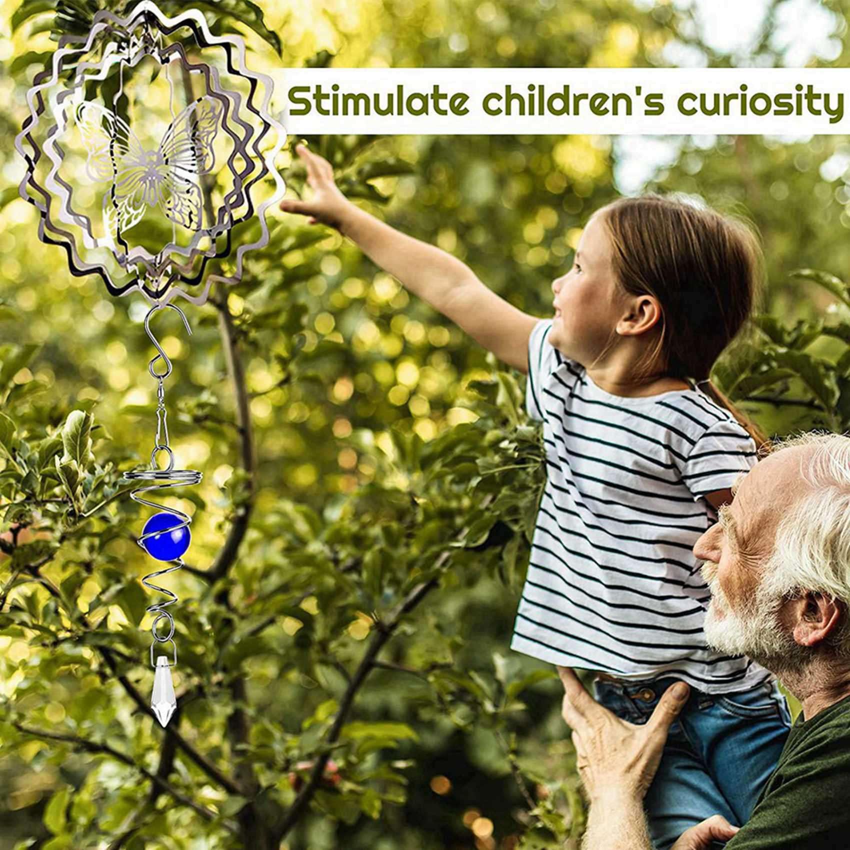 25 Stück Spirale Windspiele Kristallkugel Windspinner Anhänger Haken drehbar Wind Schwanz für Haus Garten Dekoration