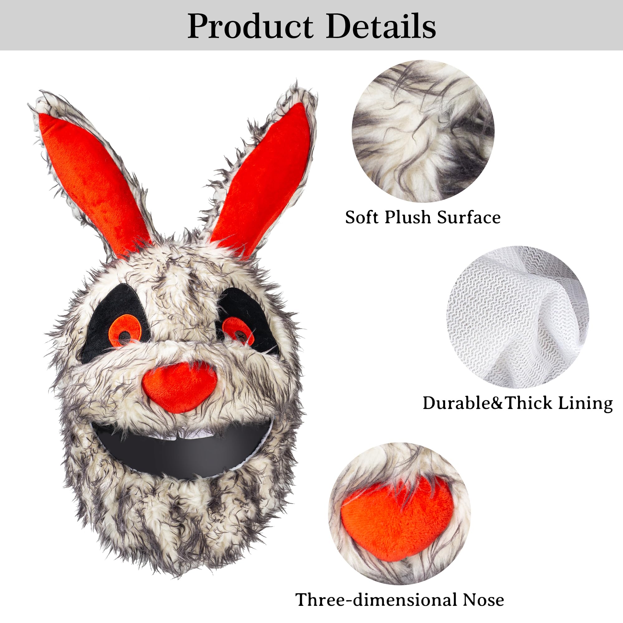 Funda para casco de motocicleta, divertida decoración de casco, paseos divertidos y regalos (animal de peluche, conejo loco)