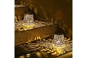 Black Solar Lanterns Outdoor 2 Pack Waterproof