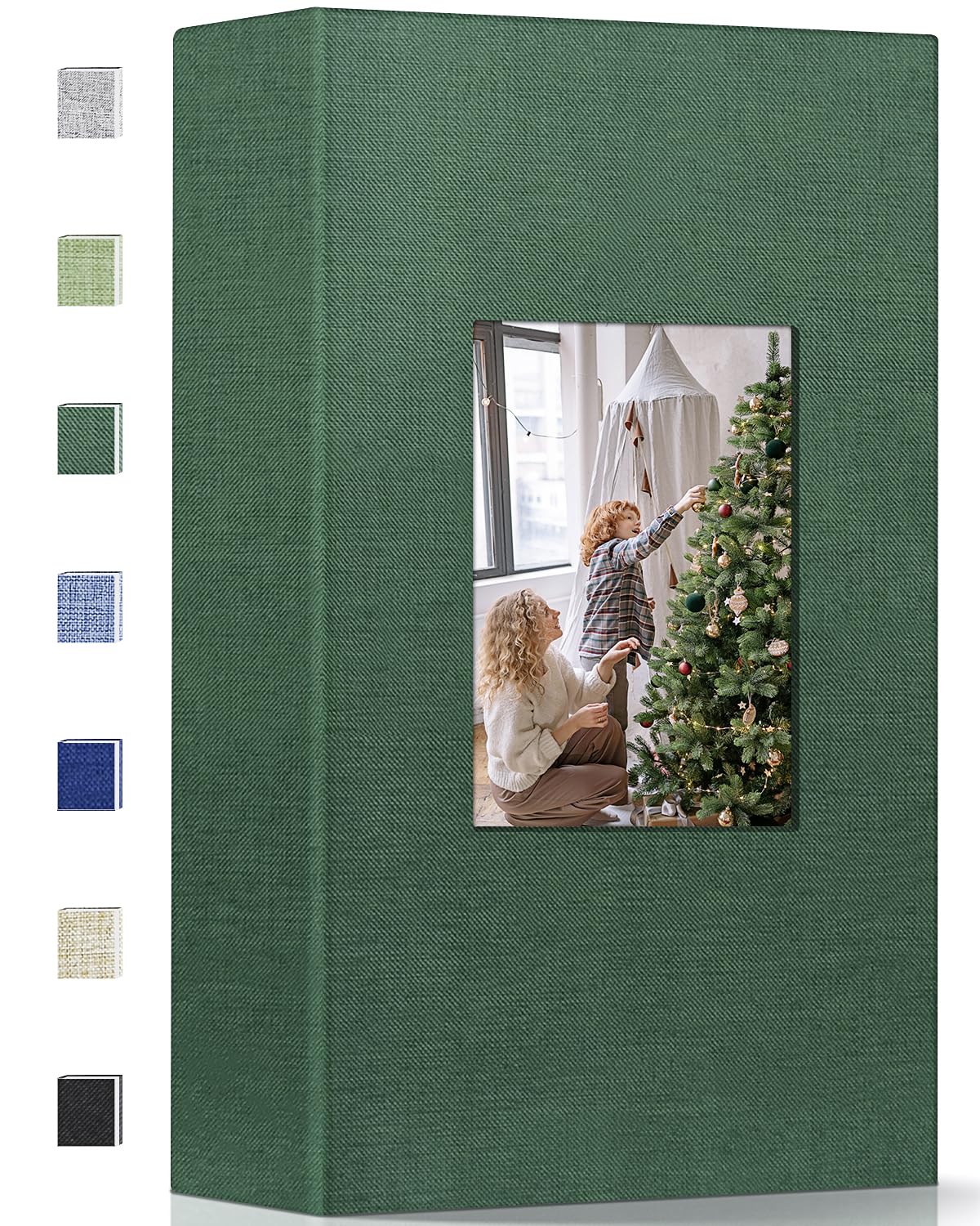 Popotop Photo Album 4x6-300 Photos Linen Cover Photo Books with 300 Horizontal Pockets,Slip-in Picture Albums for Family Wedding Anniversary Baby Vacation Pictures