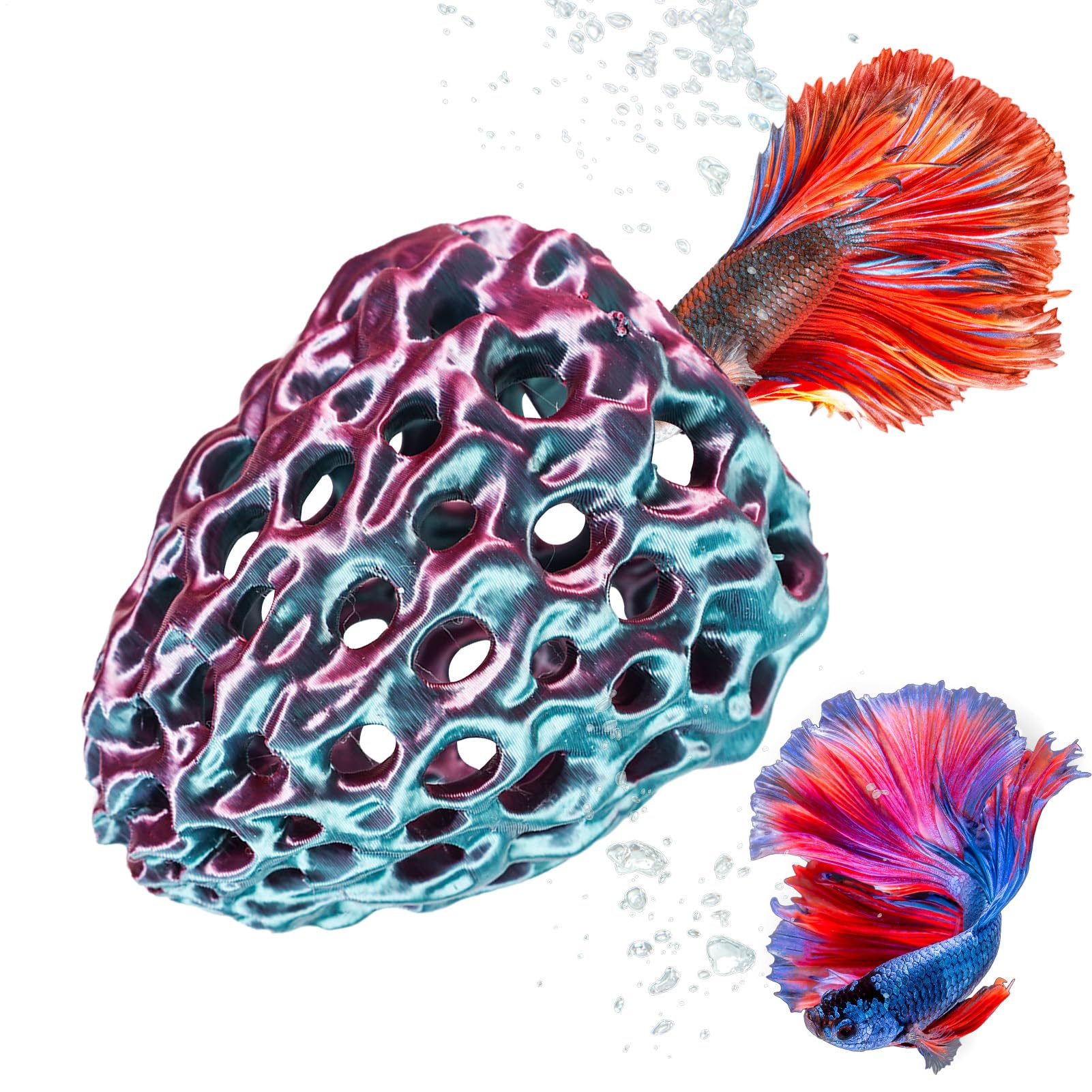 Garnelen Höhle Versteck Simulierter Poröser Korallenstein Als Unterschlupf | Aquarium Tunnel mit Saugnapf Zum Verstecken Und Ausruhen Für Guppy Betta In Becken Und