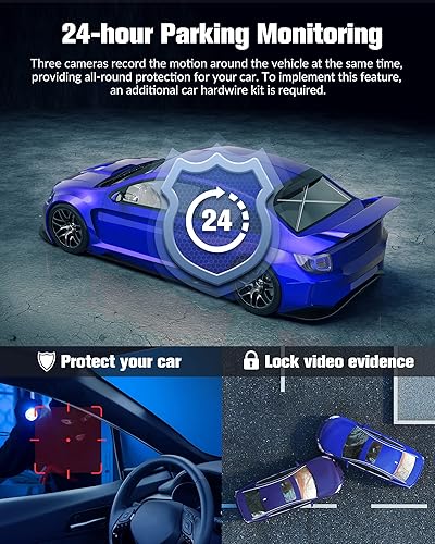 Miniatura 5 de Cámara de tablero para automóviles, cámara 4K Full HD Dash Cam frontal y trasera con tarjeta SD de 32 GB, visión súper nocturna incorporada,