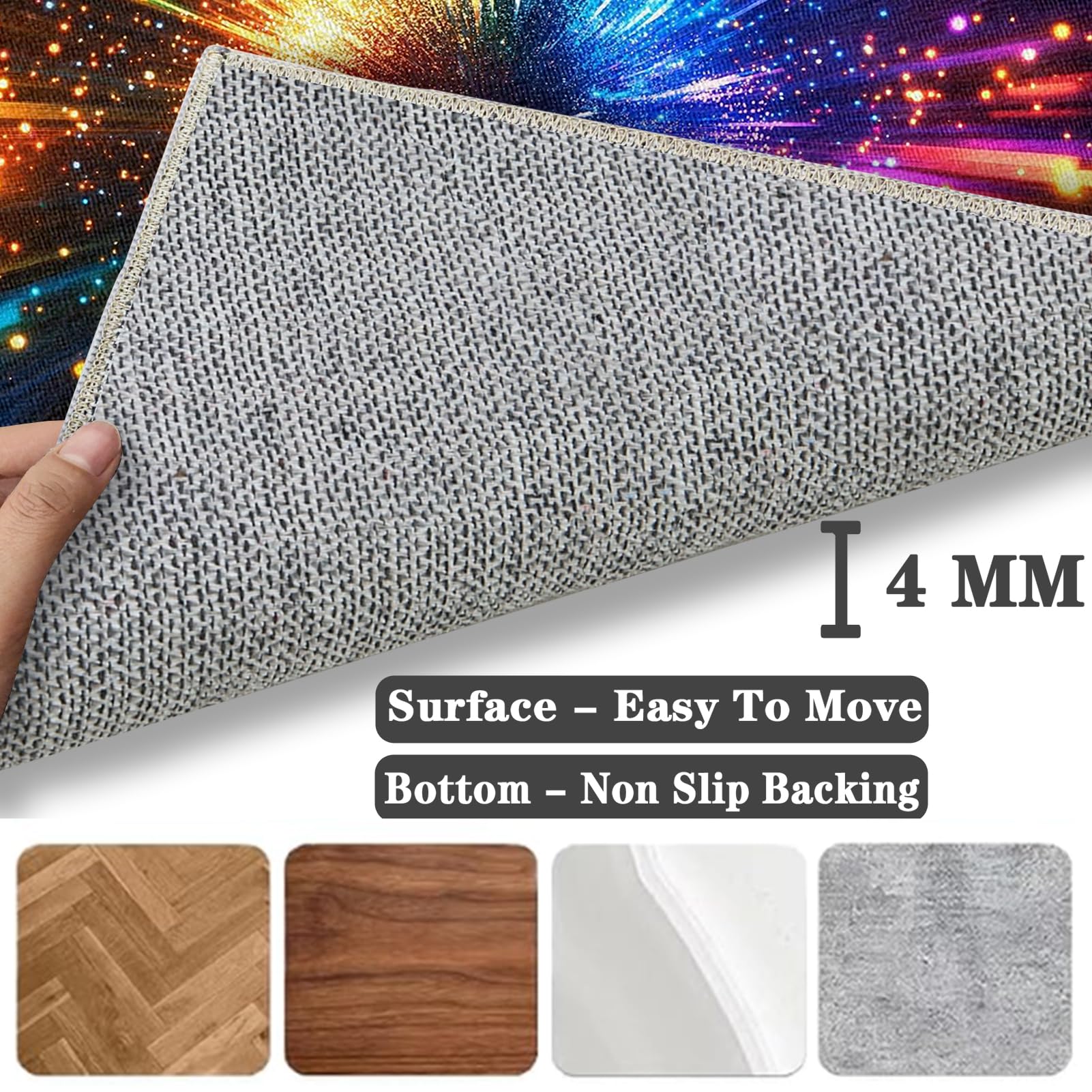 Tappeto Ufficio Salvapavimento Antiscivolo Tappeto per Sedia Gaming Tappeto per Sedia con Ruote Tappetino per Pavimenti Duri Tappetino per Sedia da Gaming per Parquet e Pavimenti Duri 110 x 150 cm