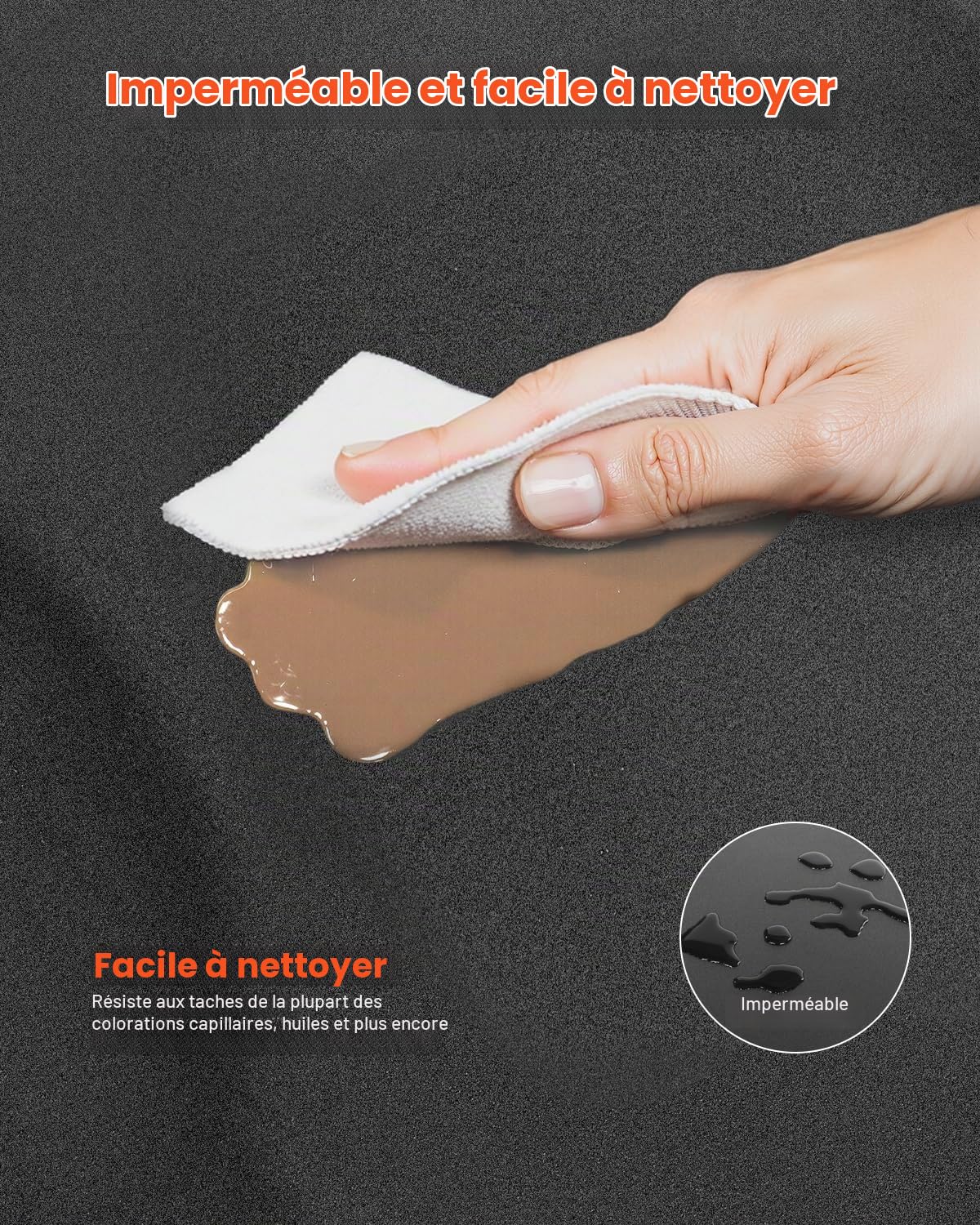 VEVOR Tapis de Chaise de Salon Coiffure, 1220x905x13 mm, Tapis de Sol Salon Coiffeur Anti-fatigue pour Base de Chaise Circulaire, avec Surface PVC, Facile à Nettoyer, Bords Biseautés Anti-trébuchement