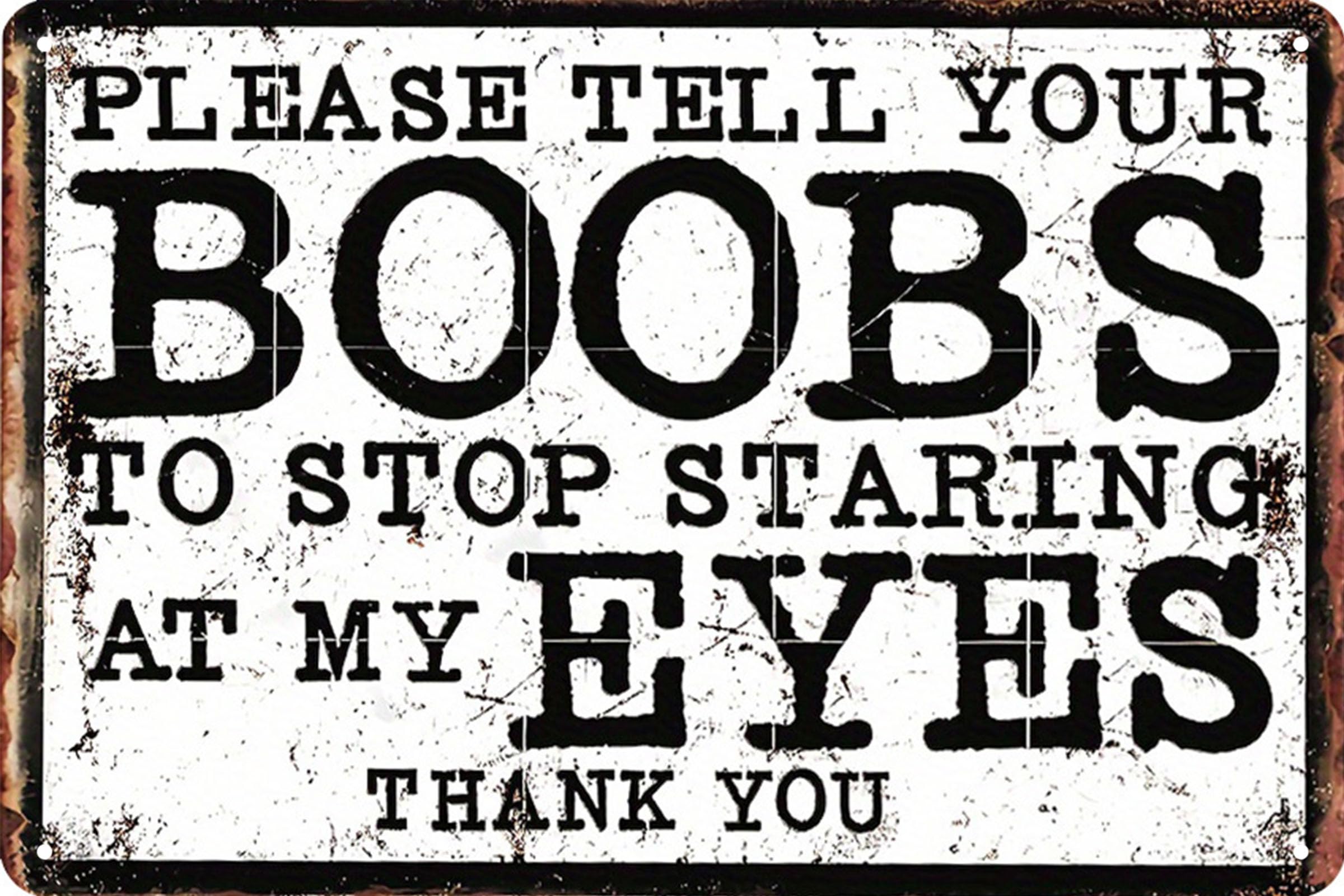 Dsfefv Boobs Vintage Room Metal Sign,Retro Funny Home Tin Sign,Wall Aesthetics And Decor For Kitchen Bar Pub Club Cafe Living Room Restaurant Shop Office 8X12 Inches (Boobs)