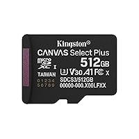 Kingston Canvas Select Plus Scheda di memoria microSD 512GB micSDXC Gen3 150R A1 Adattatore SD non incluso