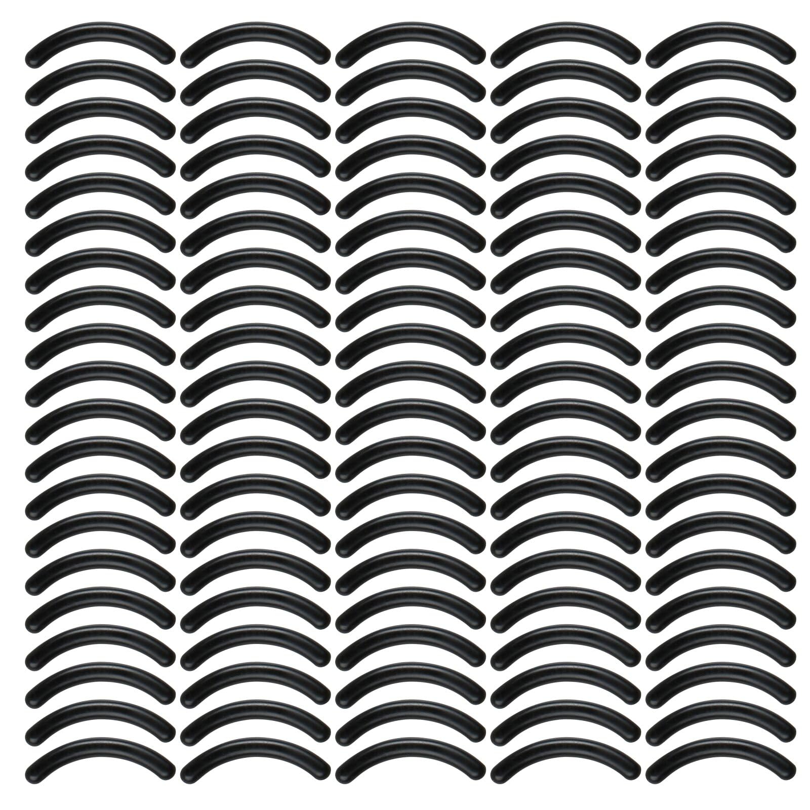 KEYRI 100 Piezas Caucho de Silicona Almohadillas para Rizador Almohadillas de Repuesto de Pestañas Rizador de Pestañas Universal Maquillaje Accesorios Almohadillas de Goma (Negro)