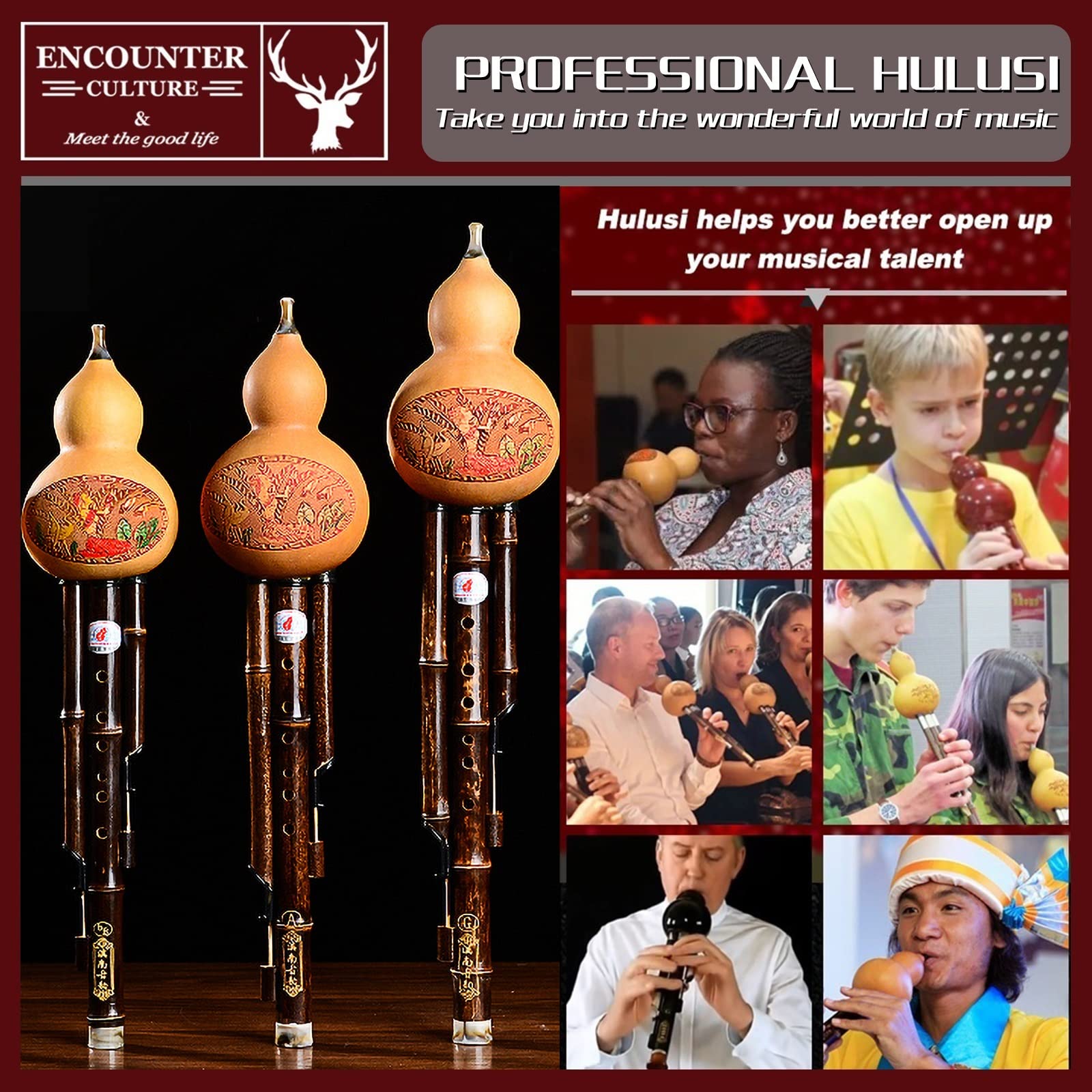 Amazon | 中国瓢箪笛、葫蘆絲 フルス 中国フォーク楽器、初心者の音楽