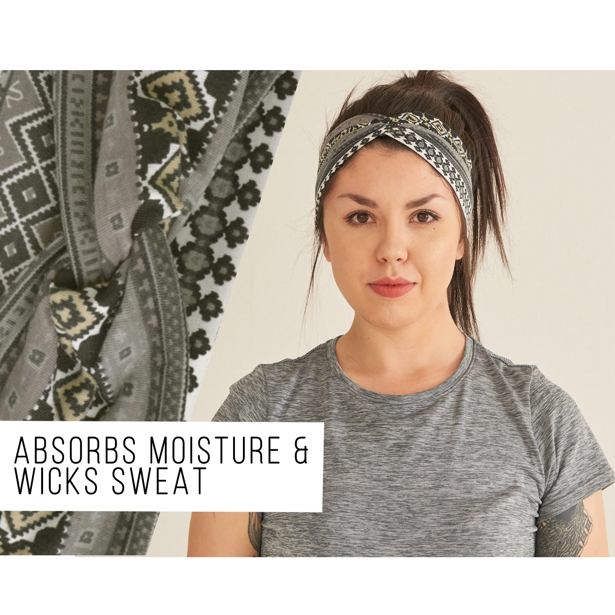 Amazon.com : CHARM Boho Twist Turban Headband - Stretchy 