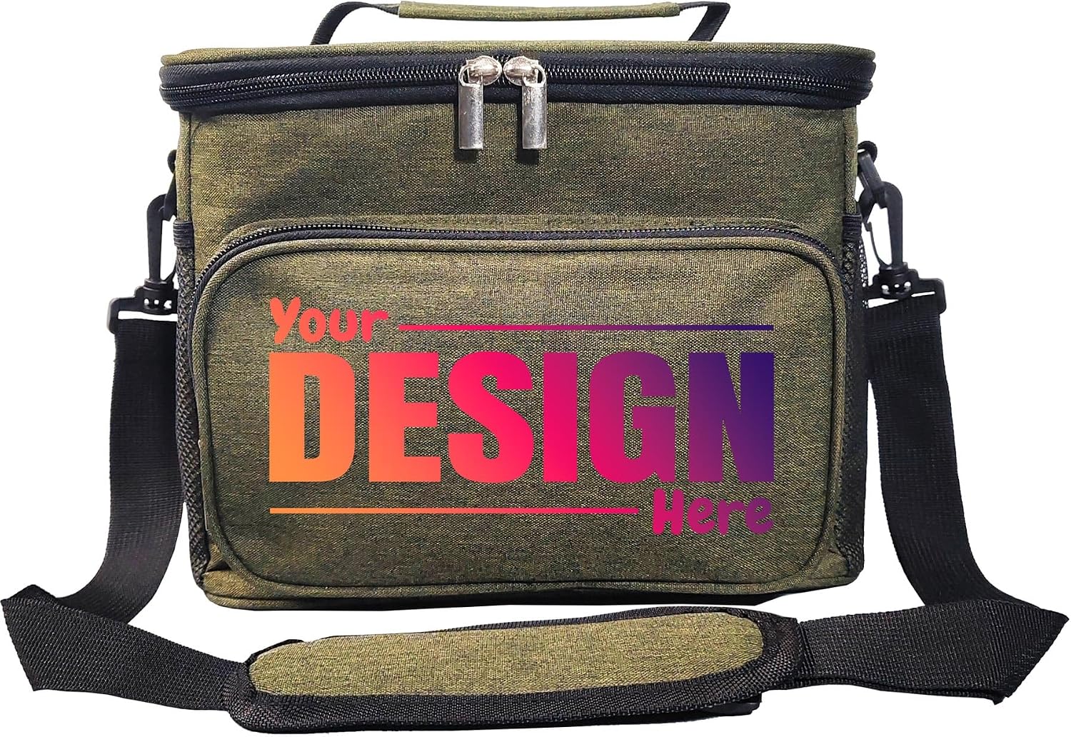 SMALL COLOR Custom Lunch Box For Work Beach Picnic Personalized Lunch Bags For Women Men Insulated Cooler Tote Bag Gift For Men Women (Green)