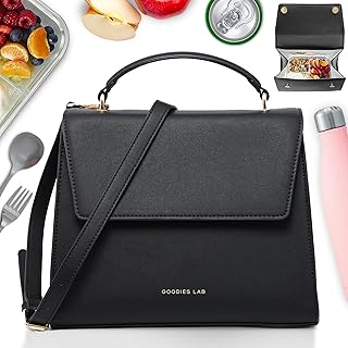 Goodies Lab Lunch Bag Women Insulated Lunch Bag Purse, Leather Lunch Bag for Women, Lunch Box Purse Modern, Stylish Lunch ...
