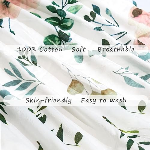 Miniatura 4 de Juego de 3 sábanas elásticas para moisés para bebé, juego de sábanas para cuna de hojas de bebé niño y niña, cómodas sábanas ajustadas para moisés