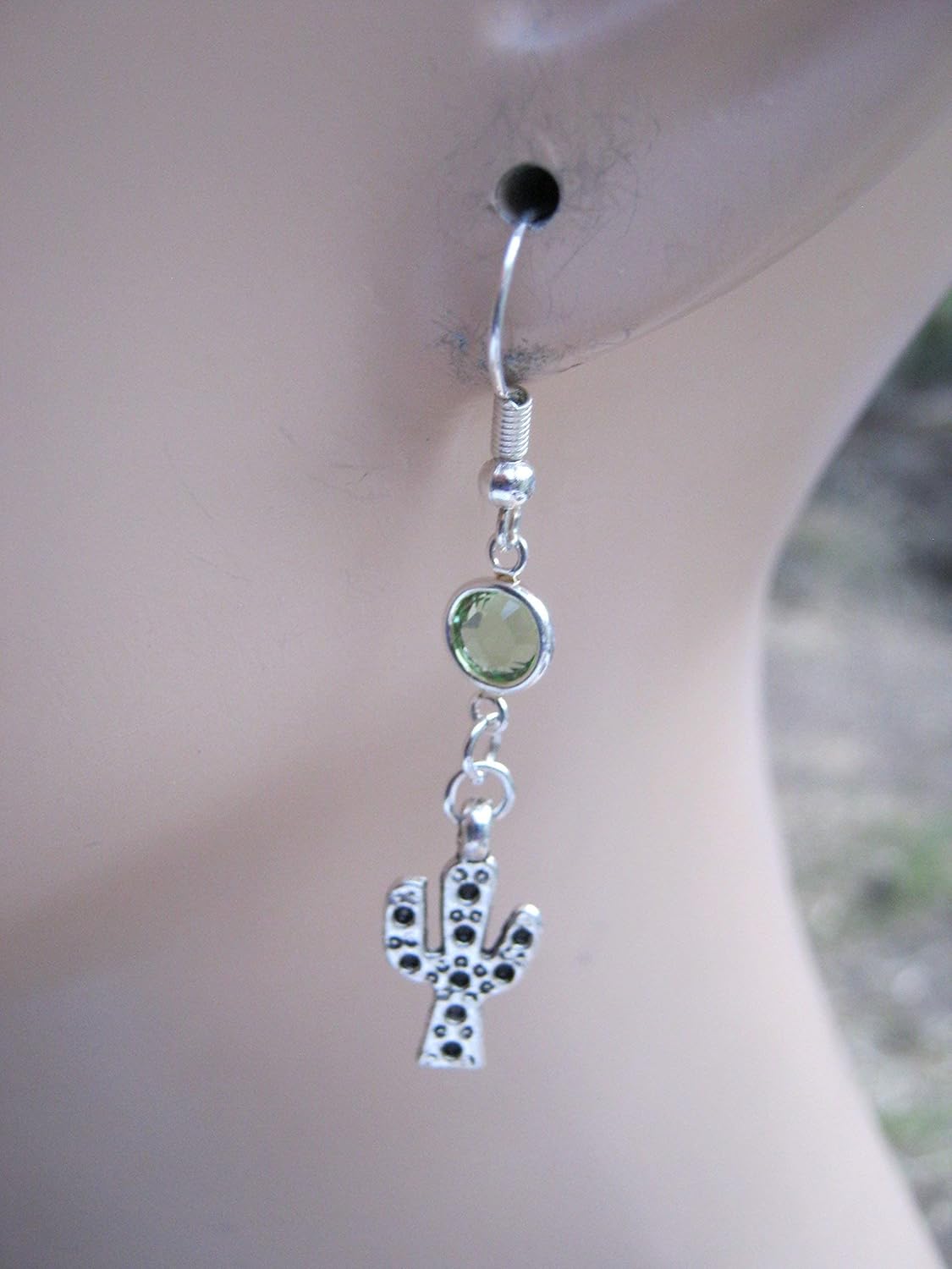 Saguaro Cactus Birthstone Earrings, Personalized Nature Earrings, Desert Gift, Southwestern Jewelry