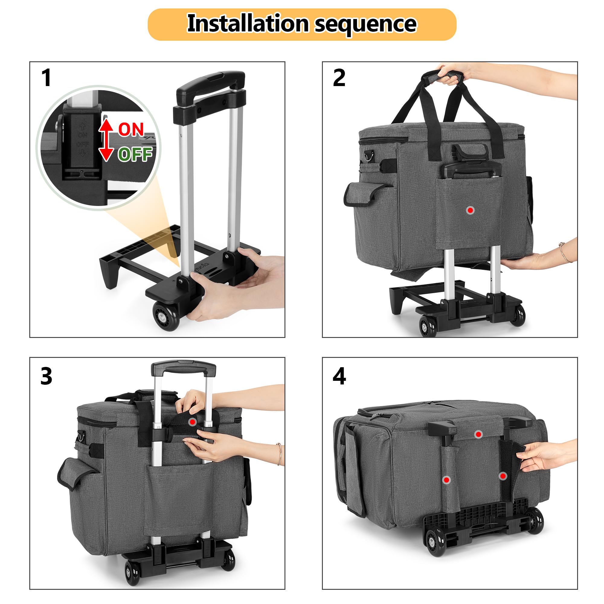 Sac à Roulettes CURMIO Pour Scrapbooking - Compartiments Extensibles, Rangement Papiers, Albums, Autocollants
