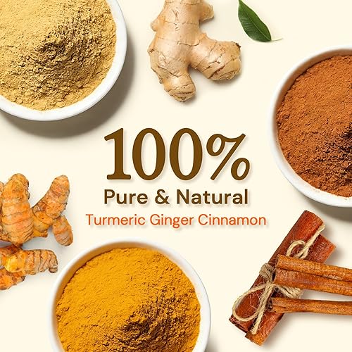 Miniatura 2 de Bolsas de té de cúrcuma, jengibre y canela, sin azúcar, sin cafeína, 120 unidades