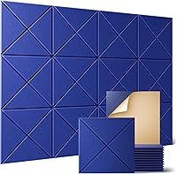 Vista 18 de Sonicism Paquete de 12 paneles acústicos de pared autoadhesivos, paneles de espuma a prueba de sonido de 12 x 12 x 0.4 pulgadas, paneles decorativos