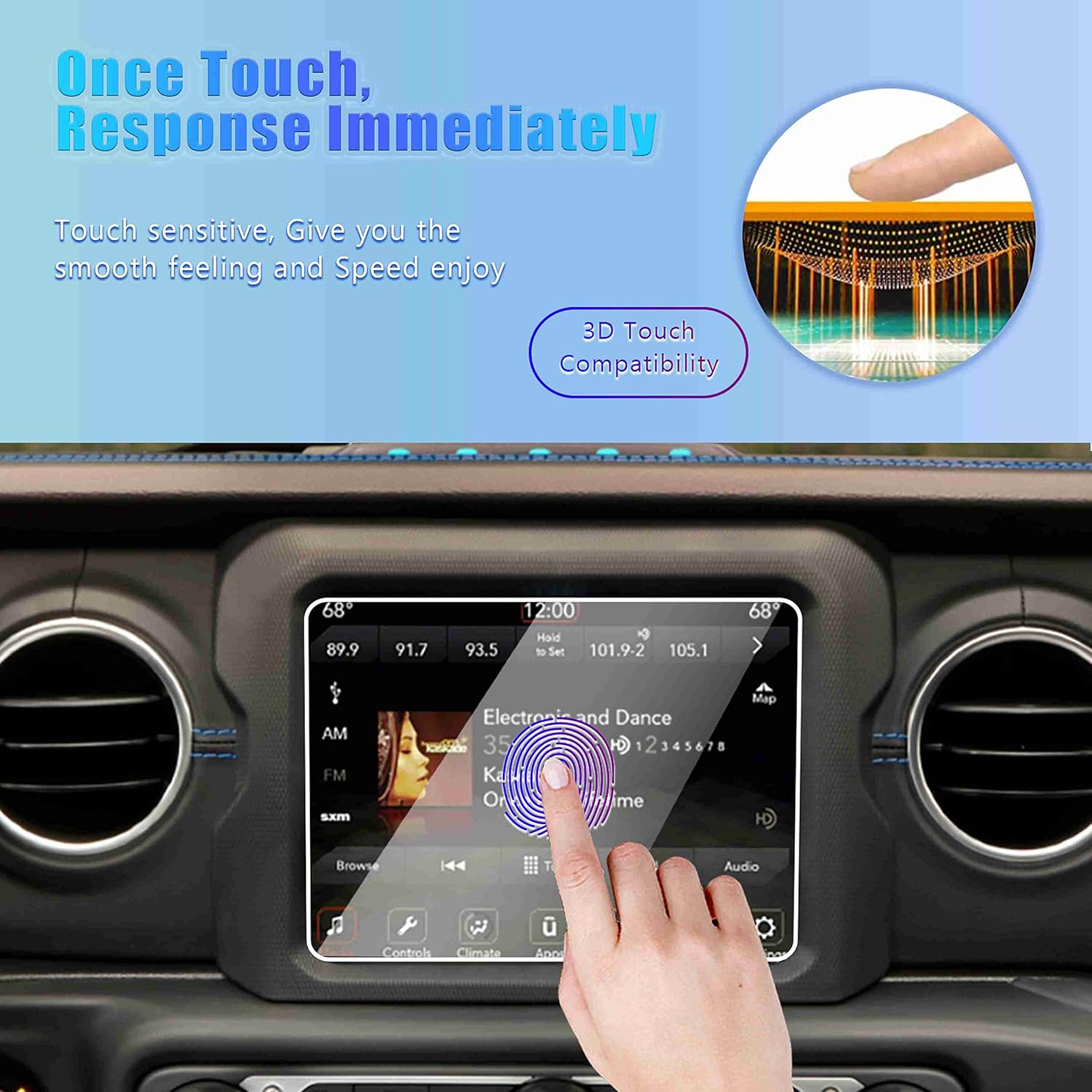 gfjnfg 2023 gladiator screen protector compatible with 2020 2022 jeep gladiator high altitude rubicon overland 8 4 inch touchscreen hd tempered glass