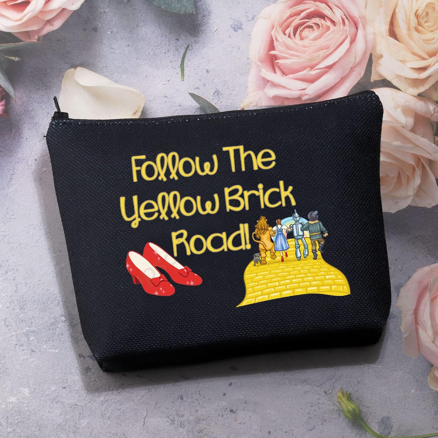 BDPWSS Follow The Yellow Brick Road Makeup Bag For Daughter Graduation Gifts Ruby Nerd Gift Ruby Red Slippers Cosmetic Bag - Image 4