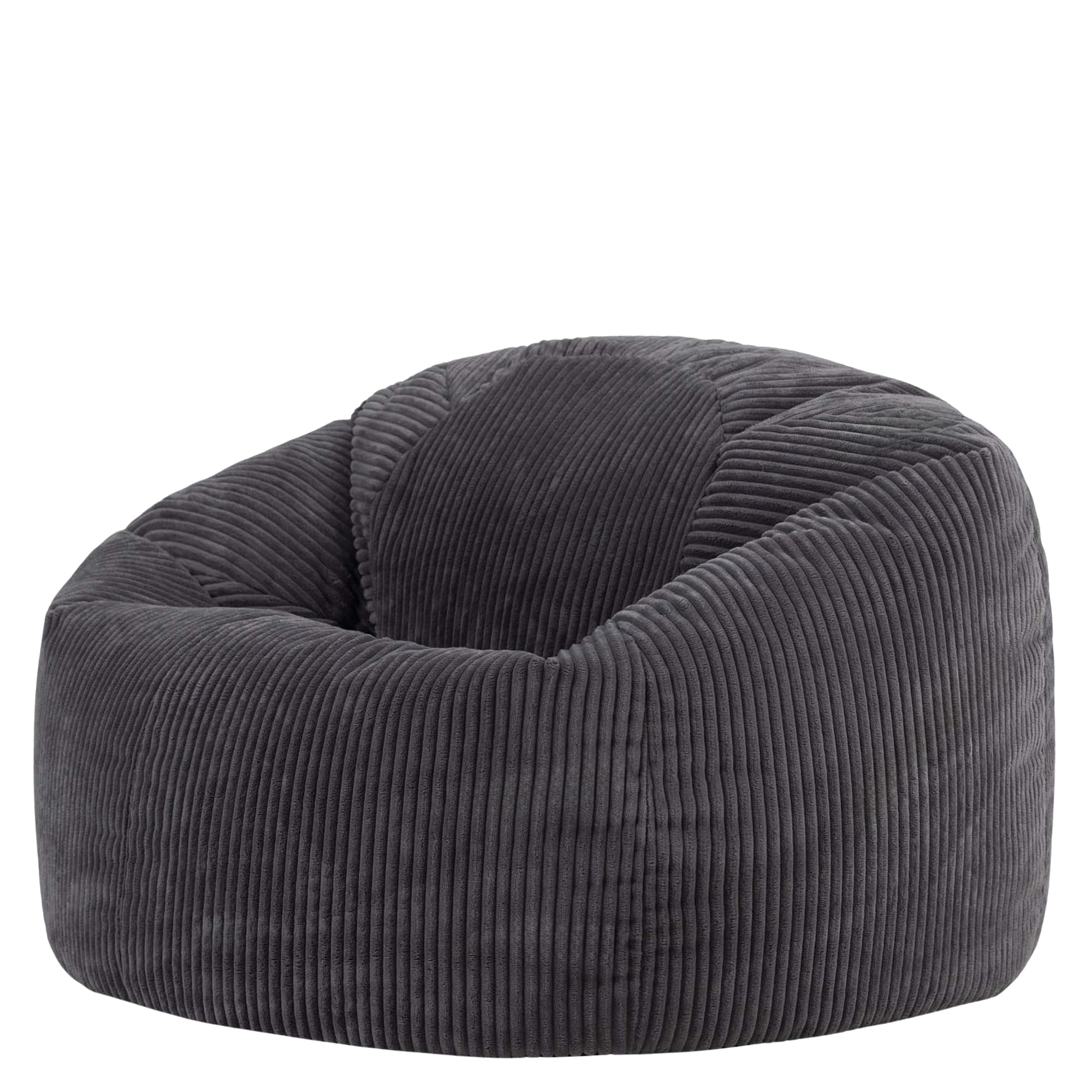 icon Nimbus Zitzak XXL, Grijs, Corduroy Stof, Fauteuil, Zitzak Volwassen met Schimvulling Inbegrepen, Bean Bag, Loungekamer, Woonkamer, Woonkamermeubilair