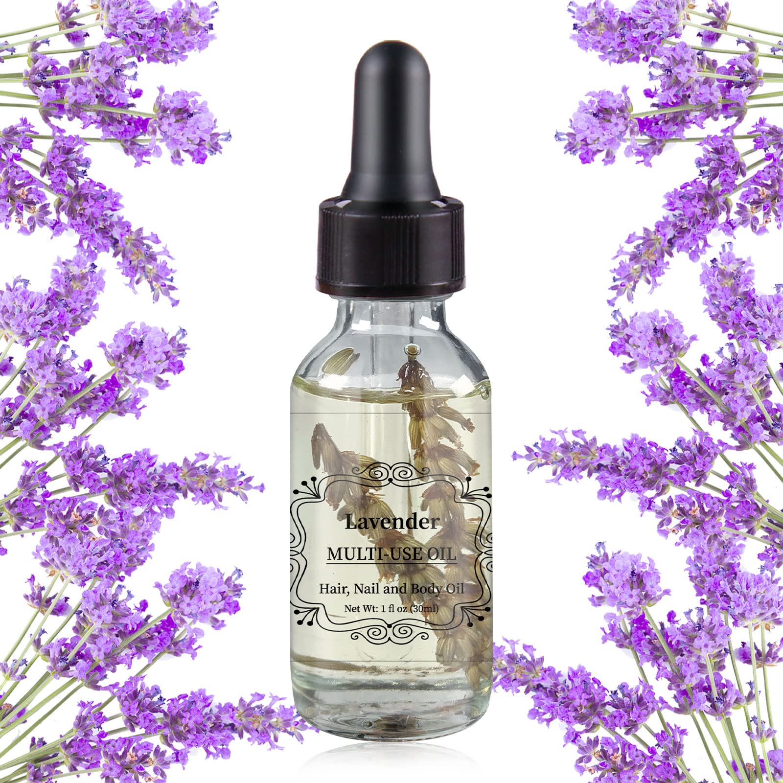 Lavender Multi-Use Oil 30ml, Organic Essential Oil for Skin, Hair, Body and Nails