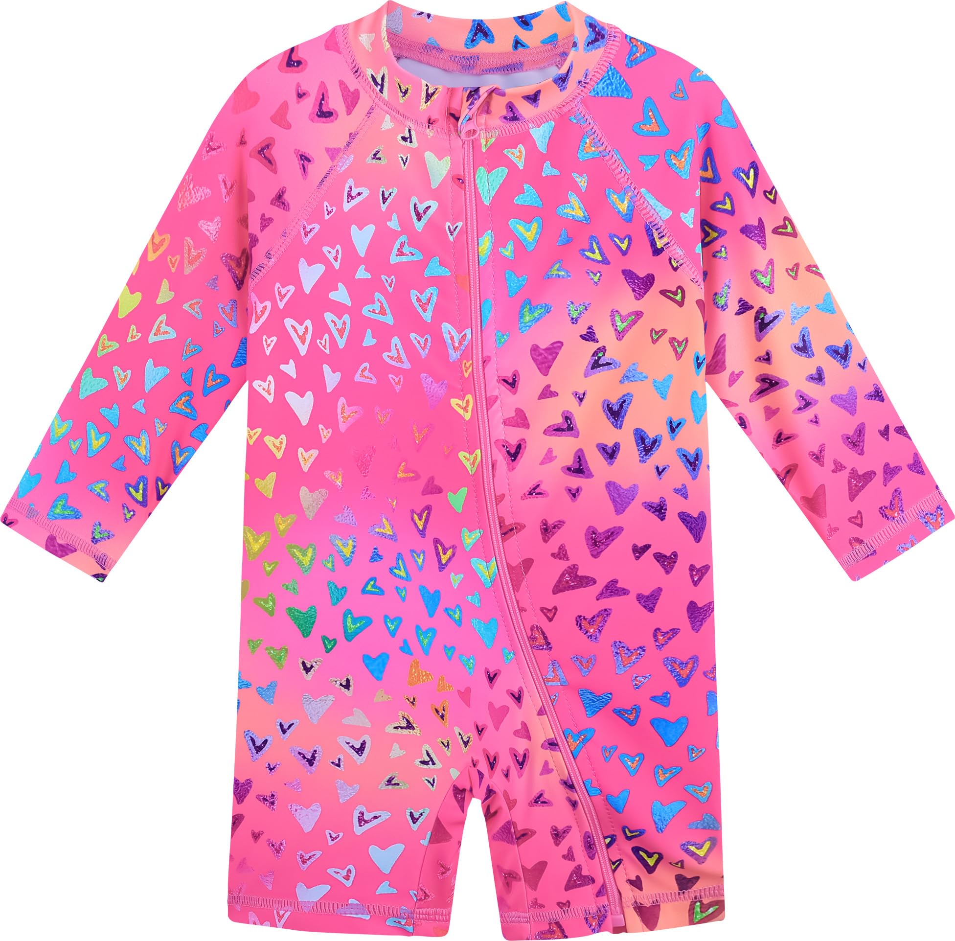 XFGIRLS Baby/Toddler Girls Swimsuit Long Sleeve One-Piece Bathing Suit Rash Guard