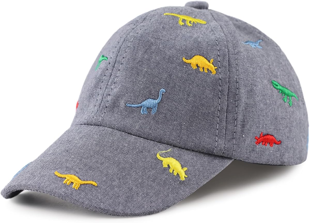 JANGANNSA Dinosaur Boys Girls Caps Embroidery Baby Baseball Caps Cotton Infant Toddler Kids Hat Spring Summer Autumn