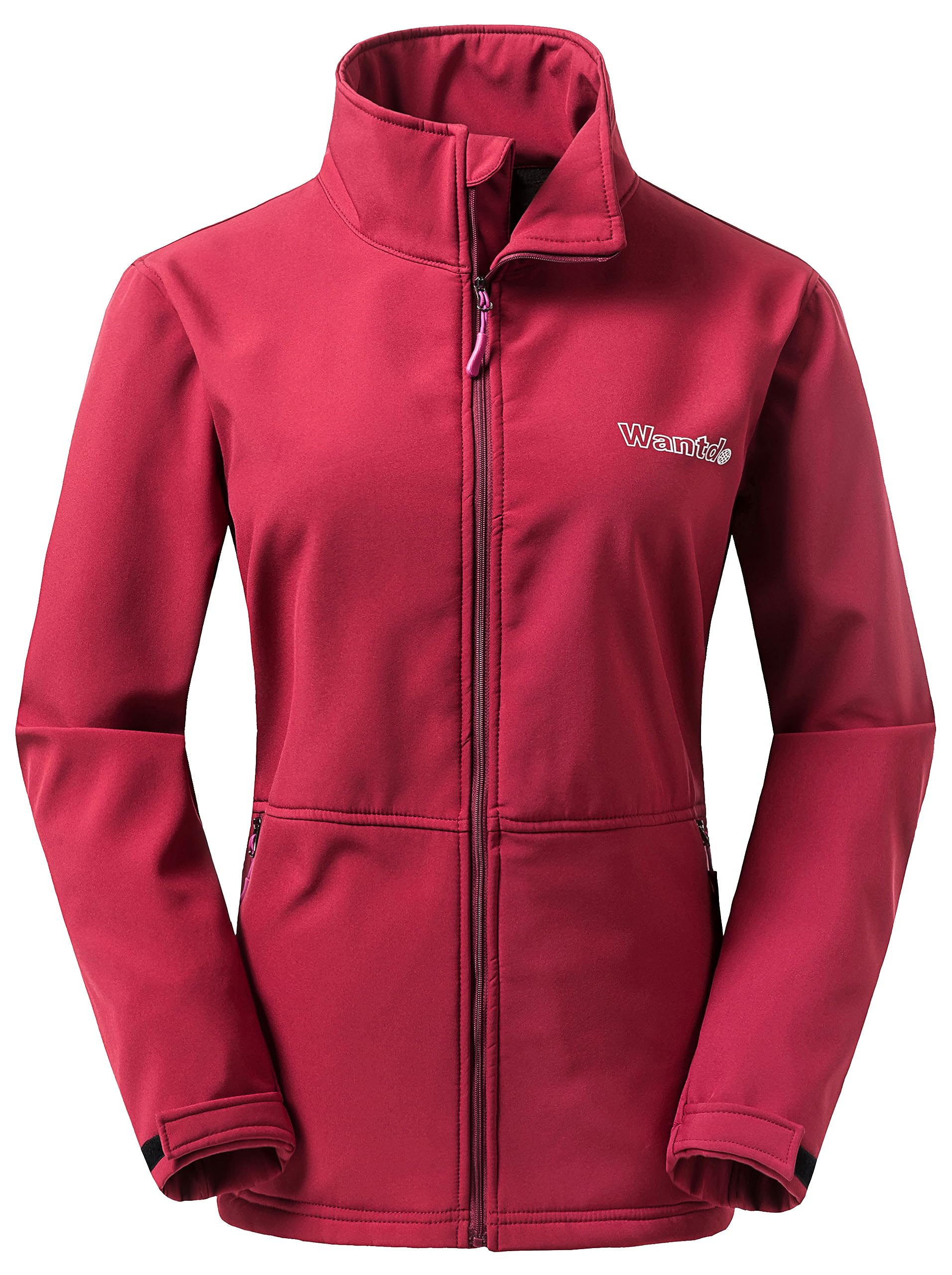 Wantdo Women's Soft Shell Jacket Lightweight Spring Fall Warm Fleece Jacket Outdoor Windproof Insulated Jacket
