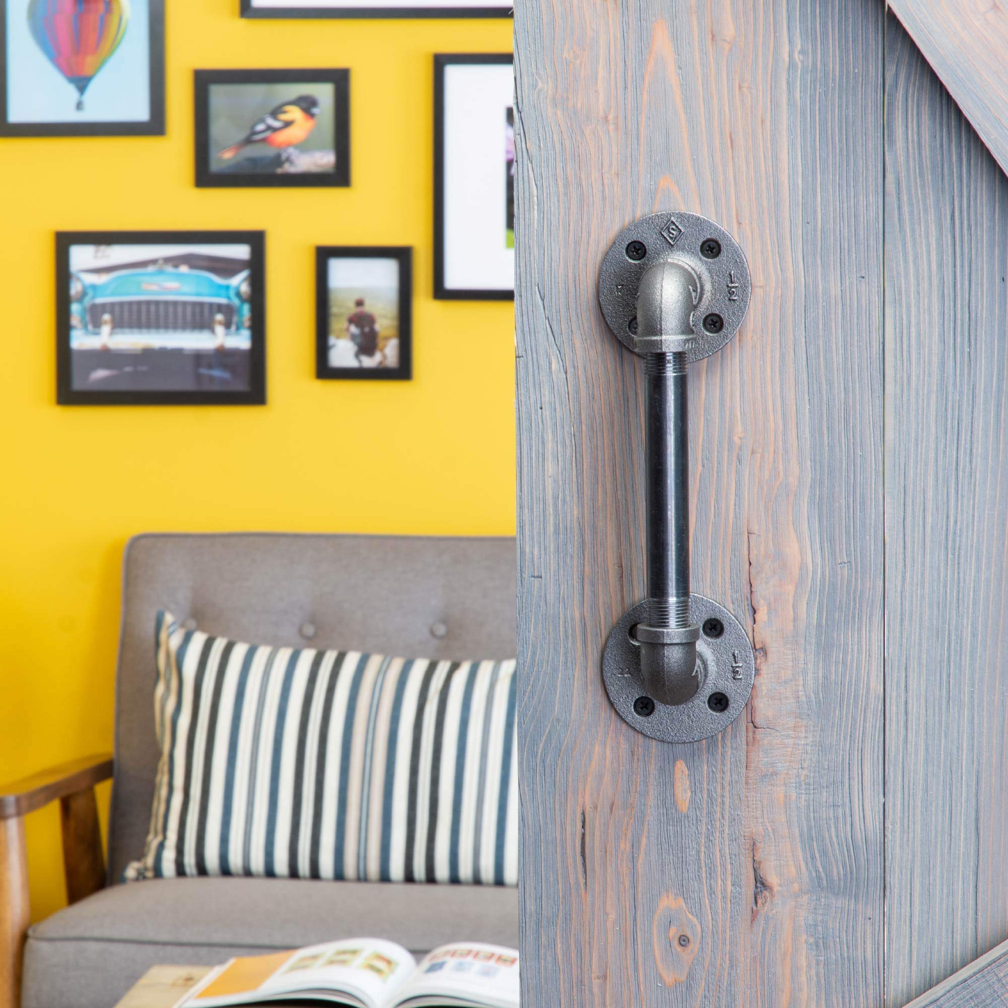 Buy Rustic Industrial Pipe Décor Barn Door Handle, 6 Inch Authentic