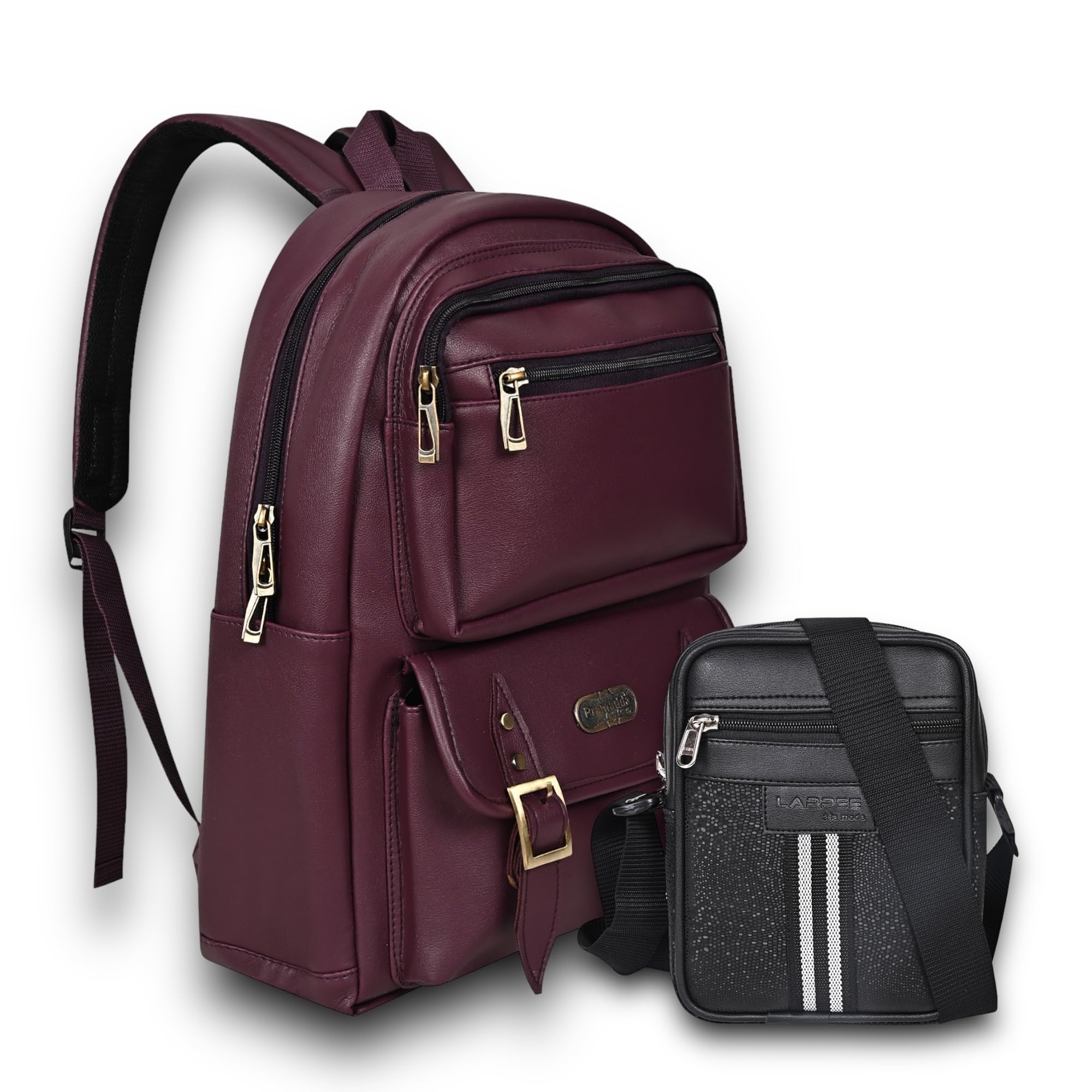 Pramadda Pure Luxury Classic Wine Laptop Leather Bag for Men | Birthday Gift for Men Stylish | Corporate Diwali Christmas Gift Hamper for Employee Staff Clients Friends & Family